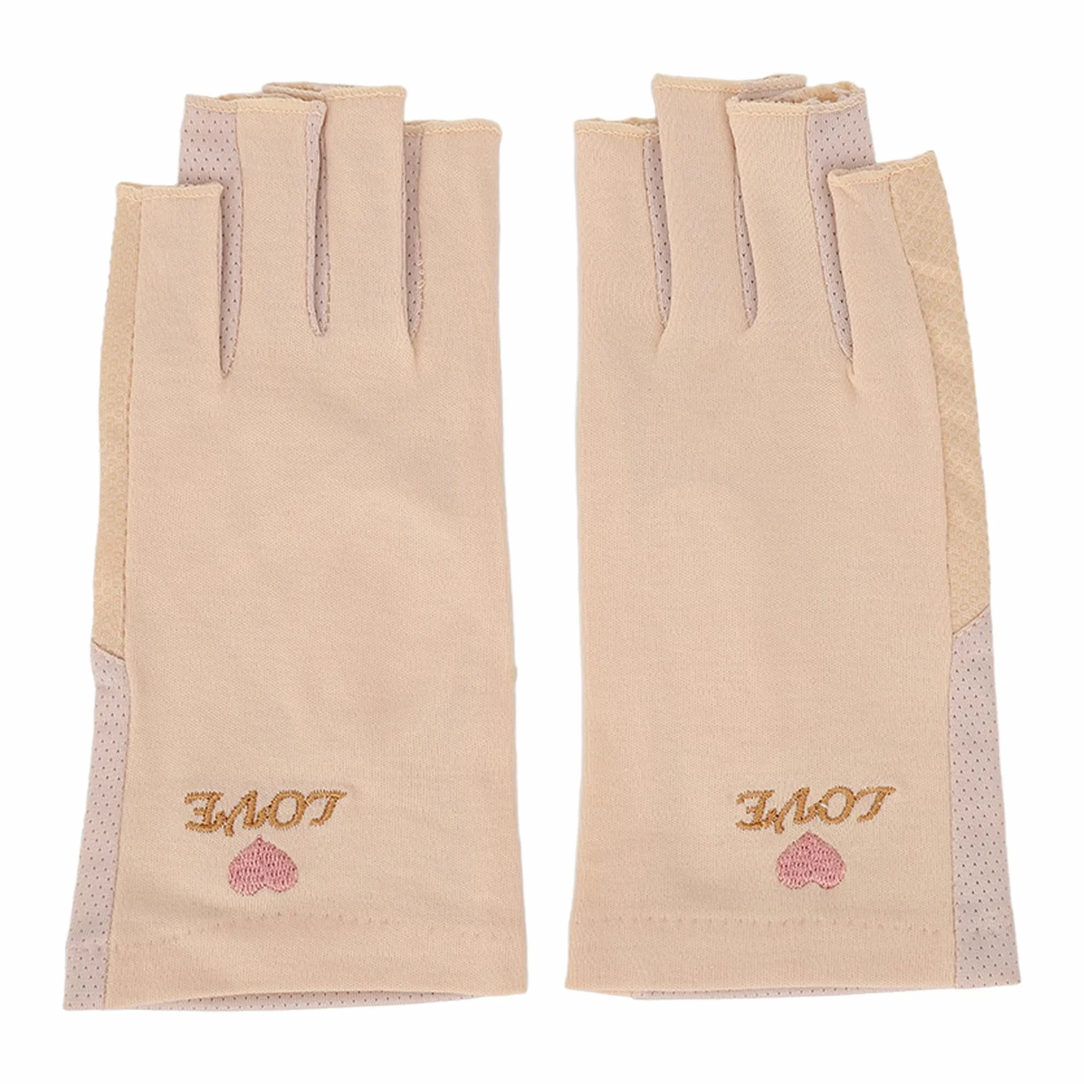 Generic Rękawiczki Ochronne UV, Rękawiczki do Manicure Bez Palców z Filtrem UPF50+ do Suszarki z lampą UV Oddychające Włókno Bawełniane Elastyczne Rękawice Chroniące Przed Promieniami (Jasny zółty)