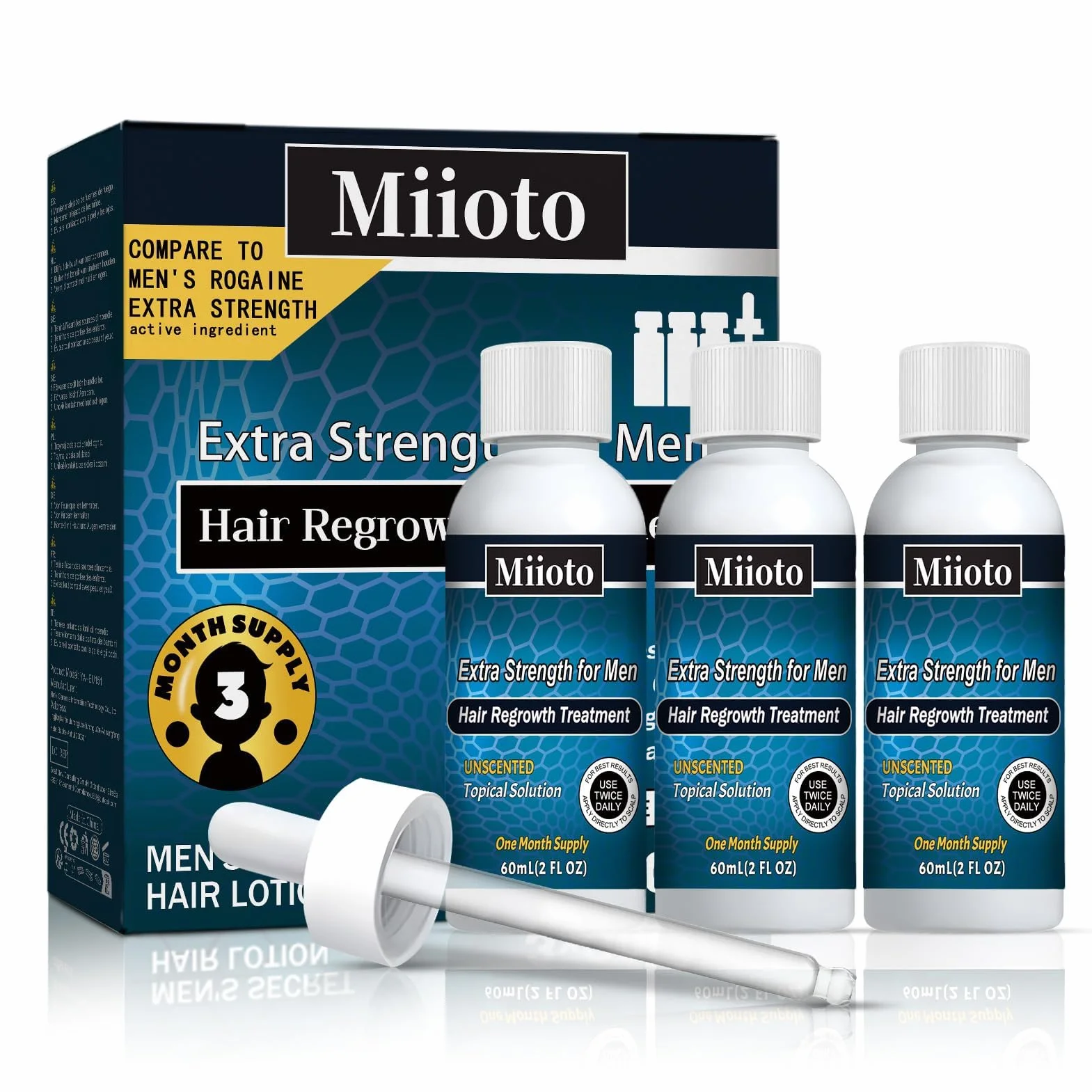 Miioto Serum do porostu włosów, 180 ml, serum na porost włosów, przyspiesza wypadanie włosów, środek na porost włosów, nawilża skórę głowy, szybszy wzrost włosów