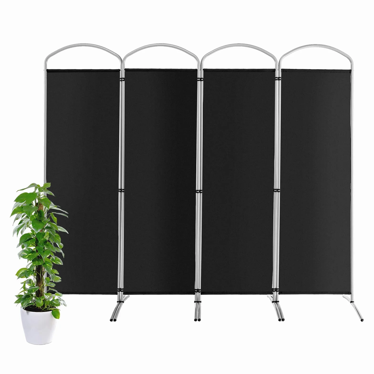 COSTWAY Parawan składany 221 x 188 cm 4-częściowy czarny