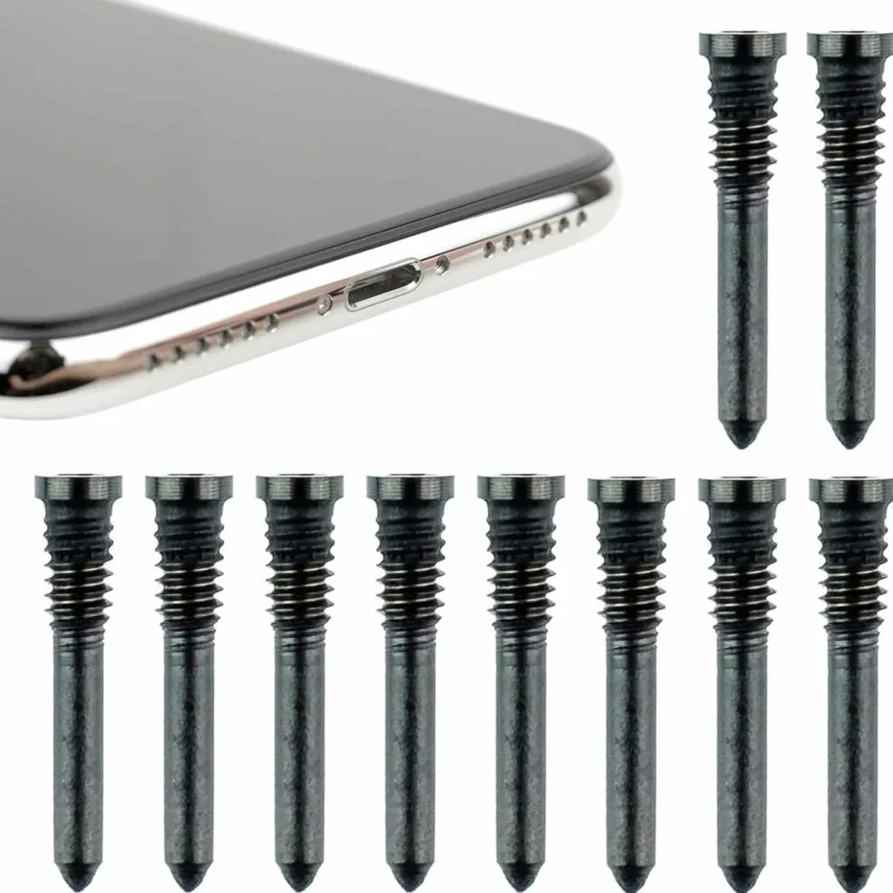 MMOBIEL 10 x bottenskruvar kompatibla med iPhone 12 Pro Max / 12 Pro / 12/11 Pro Max / 11 Pro / 11 / XS Max/XS/XR/X - svart