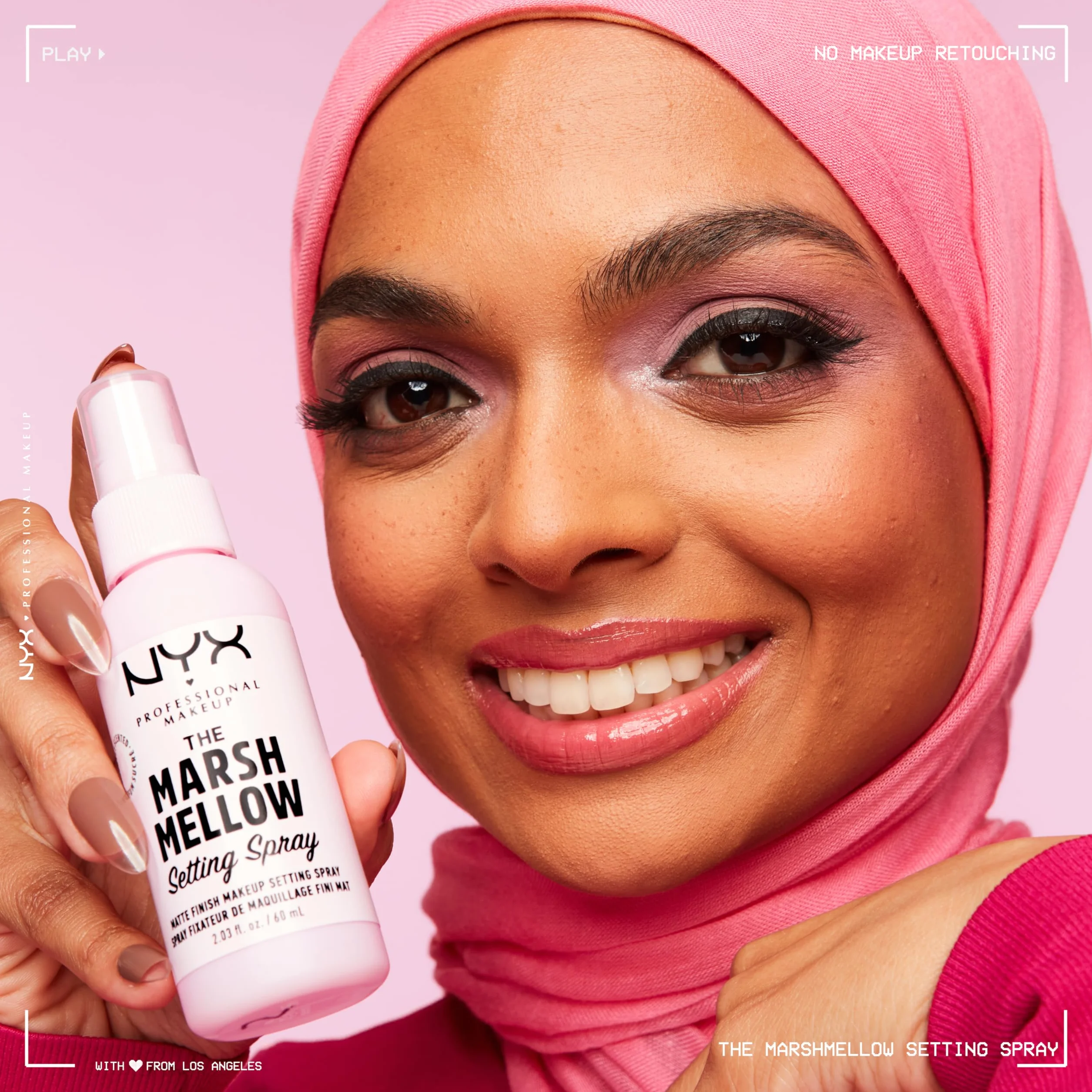 NYX PROFESSIONAL MAKEUP, Marshmellow Setting Spray, matowe wykończenie matowe, który nie przenosi i wydłuża czas trwania makijażu do 16H, 60 ml