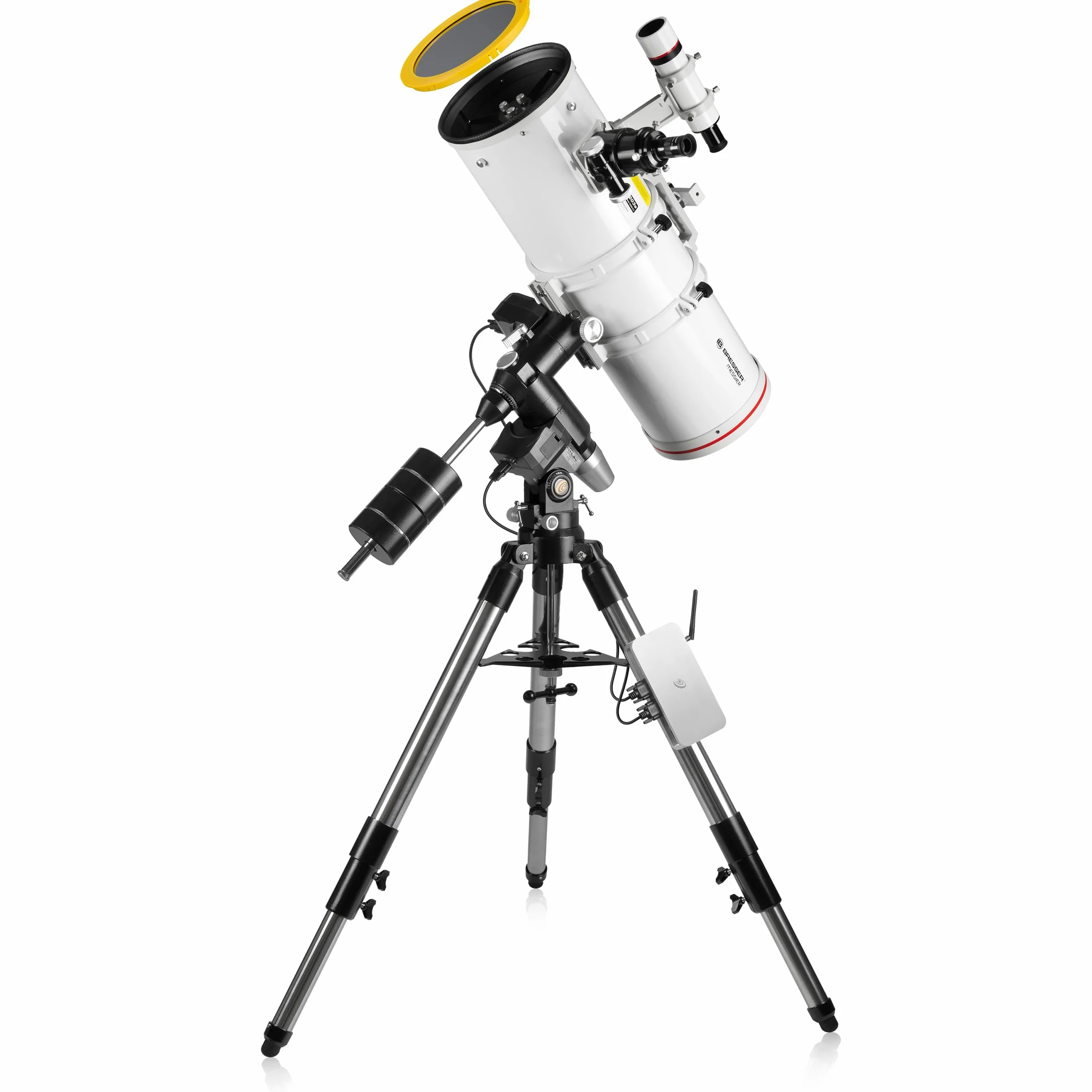 Bresser Messier NT203s/800 EXOS-2 PMC-Eight Goto zestaw teleskopów, 203 mm otwór 800 mm ogniskowa, f/3.9, filtr słoneczny, WiFi, aplikacja
