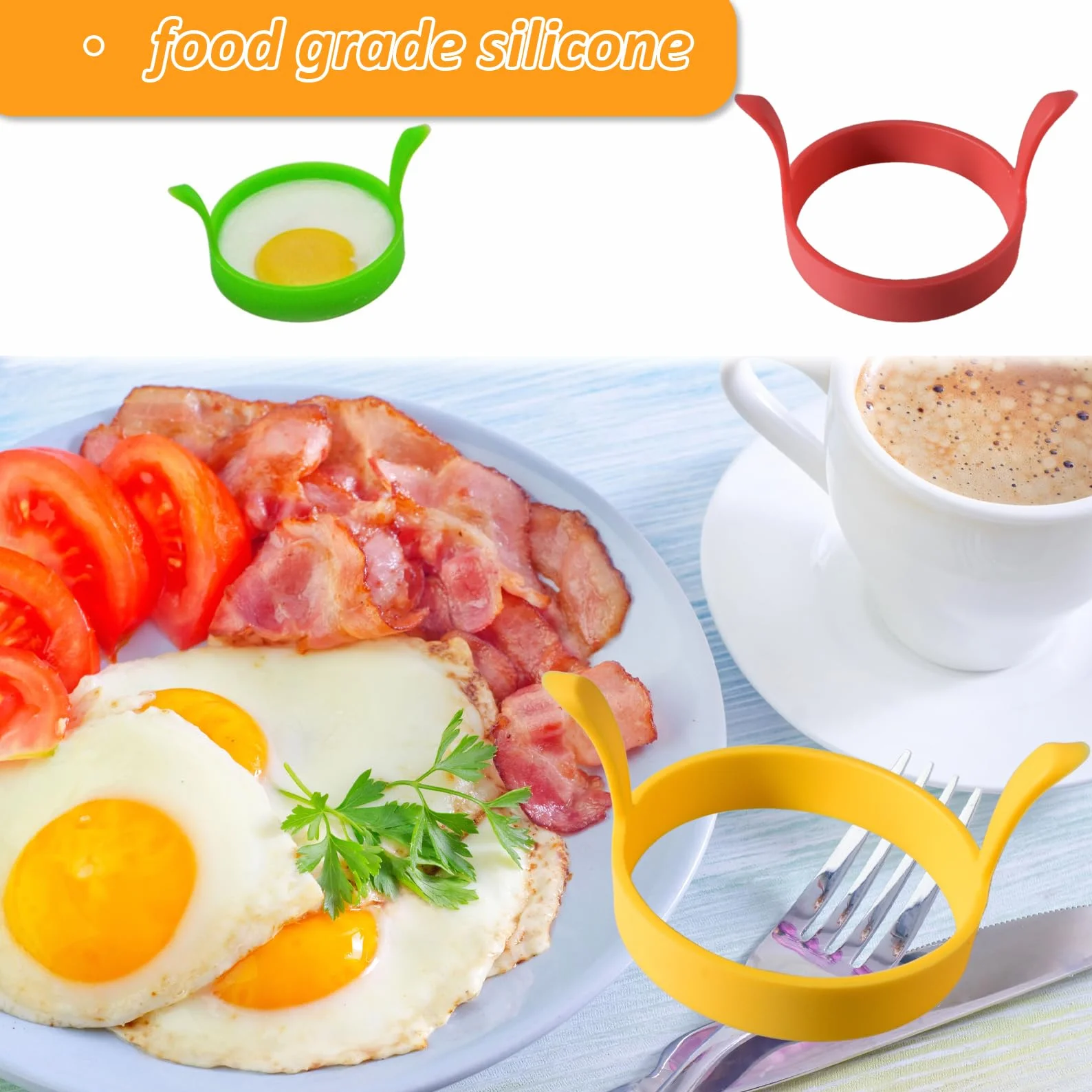 Foremki do omletów nieprzywierające z uchwytami 4 sztuki