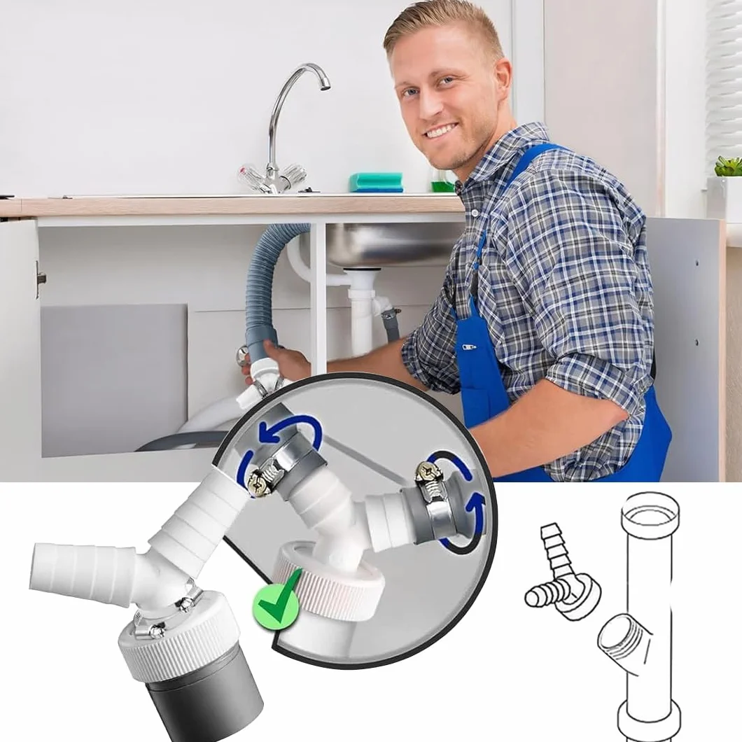 Adapter Y do zmywarki i pralki, podwójne przyłącze, króciec 18-24 mm