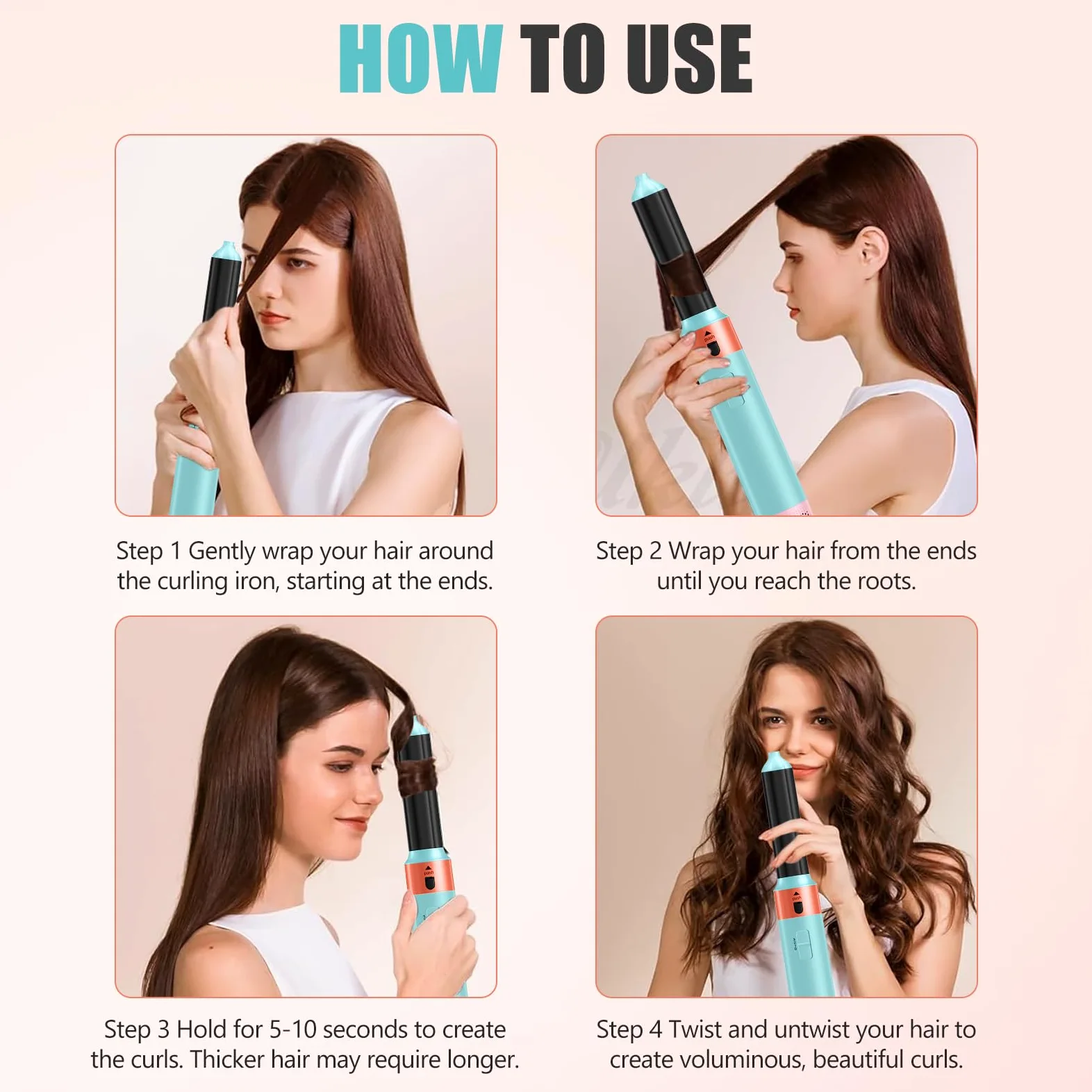 One-Step Styler, wielozadaniowa szczotka grzewcza do spłukiwania, 5 w 1 z suszarką do włosów, obrotowa szczotka dmuchająca do włosów, technologia ceramiczna, suszenie, kręcenie, prostowanie