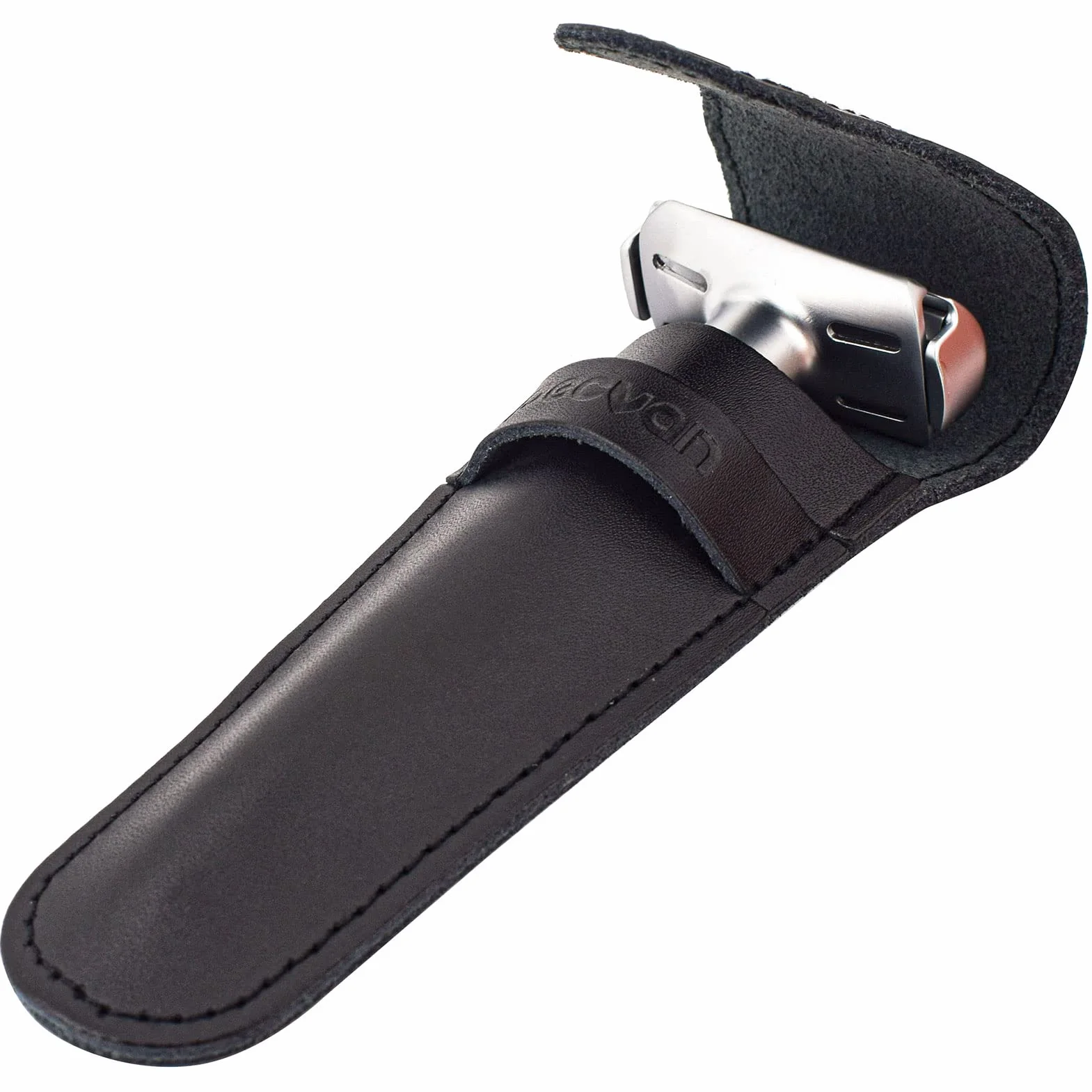 Oryginalna skórzana osłona ochronna na brzytwę ze skóry / Travel Case for Any Safety Razors - Brown Razor Case Keeps Your Double Edge Razor Blade Safe..., czarny, modny;