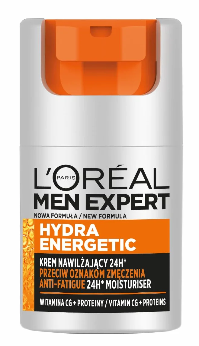 L'Oréal Paris Men Expert Hydra Energetic Krem do twarzy, nawilżający 24h, przeciw oznakom zmęczenia, 50 ml