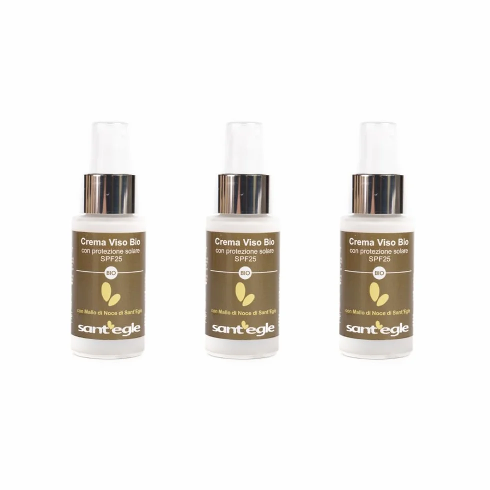 Sant'Egle Krem do twarzy z ochroną przeciwsłoneczną SPF25 Organiczny orzech włoski, 30 ml, ekonomiczny pakiet 3 szt. (3)