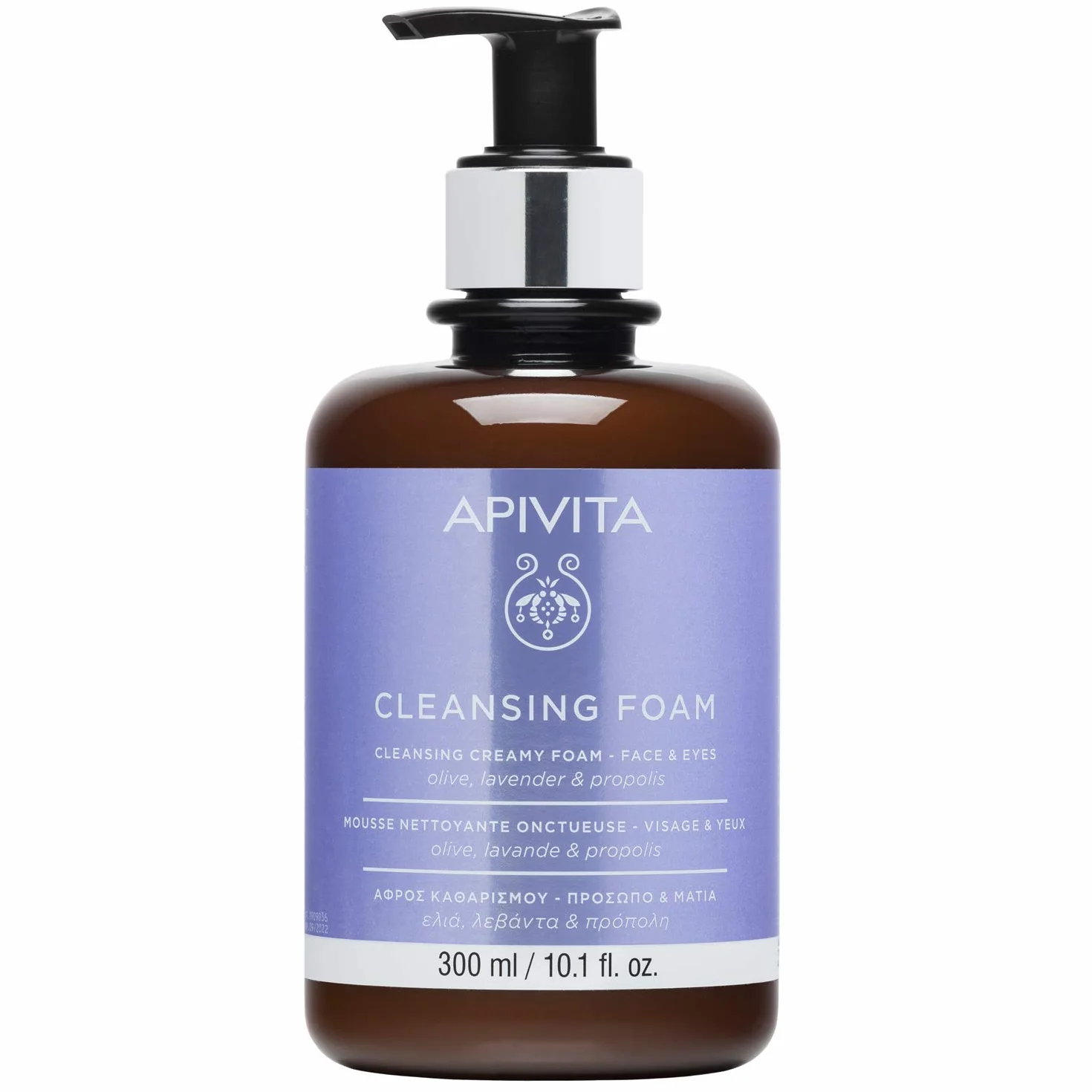 Apivita Płyn do mycia twarzy i oczu w piance, edycja limitowana, oliwa i lawenda, 300 ml