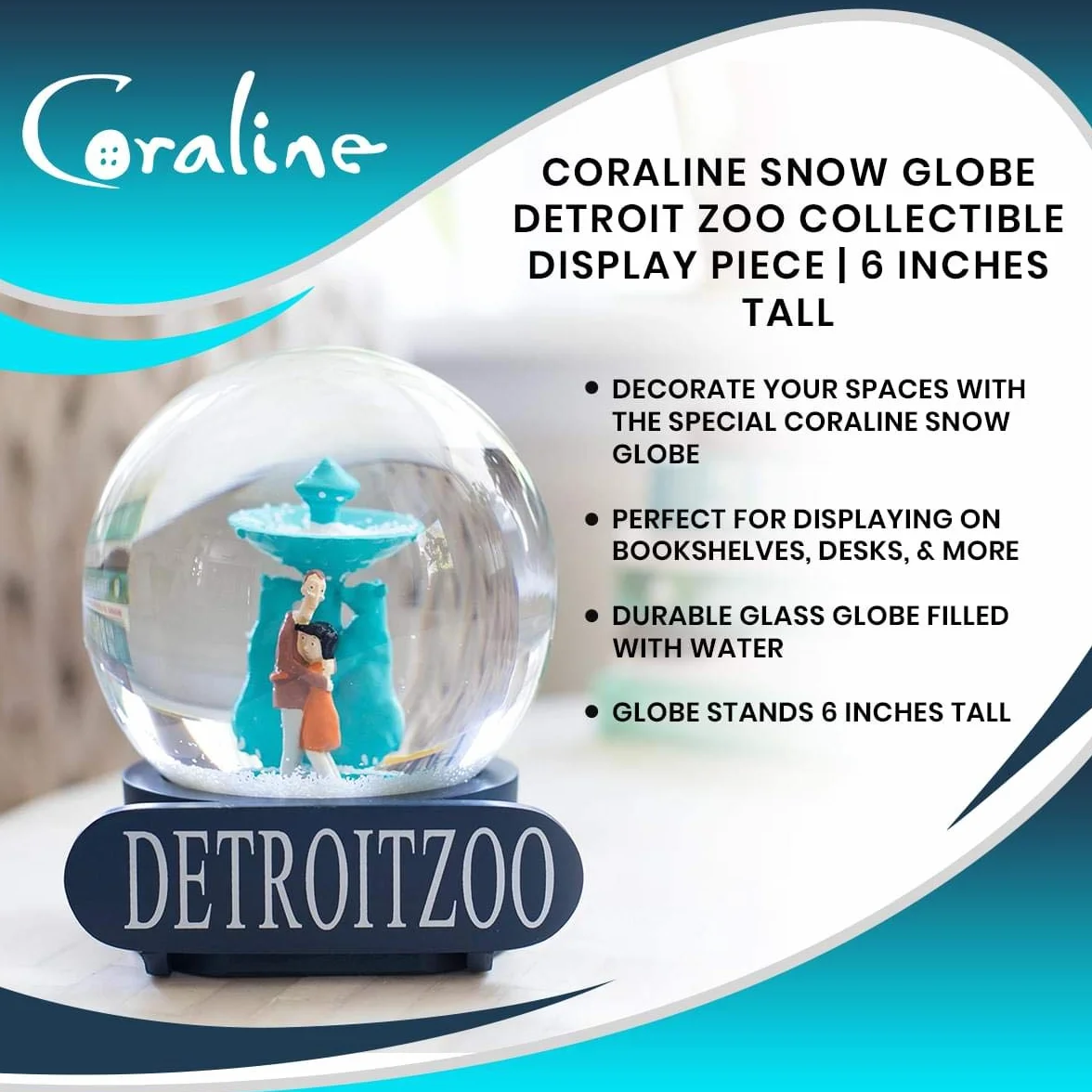 Coraline Snow Globe Detroit Zoo 15 cm