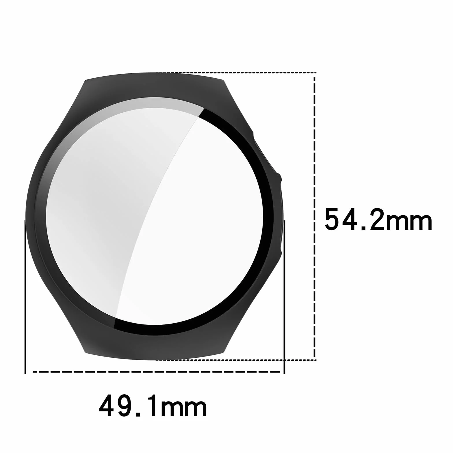 Etui ochronne na Huawei Watch 5 46 mm, twarde etui PC z folią ochronną ze szkła, osłona przeciwświetlna, antyrysowa, antypyłowa, Huawei Watch 5 46 mm