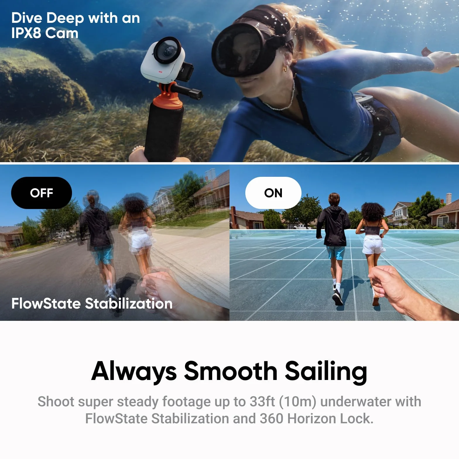 Insta360 Pakiet GO Ultra Creator Midnight Black – mała kamera 4K, lekka i przenośna, doskonałość przy słabym oświetleniu, montaż w dowolnym miejscu, stabilizacja FlowState, żywotność baterii 200 min