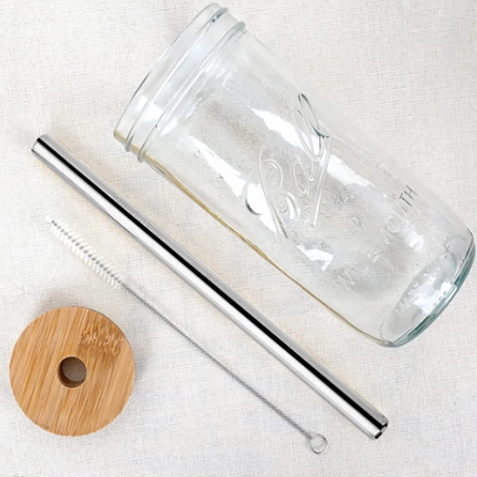 Słoik Mason Jar 750 ml szklany kubek z pokrywką i słomką do mrożonej kawy whiskey wody