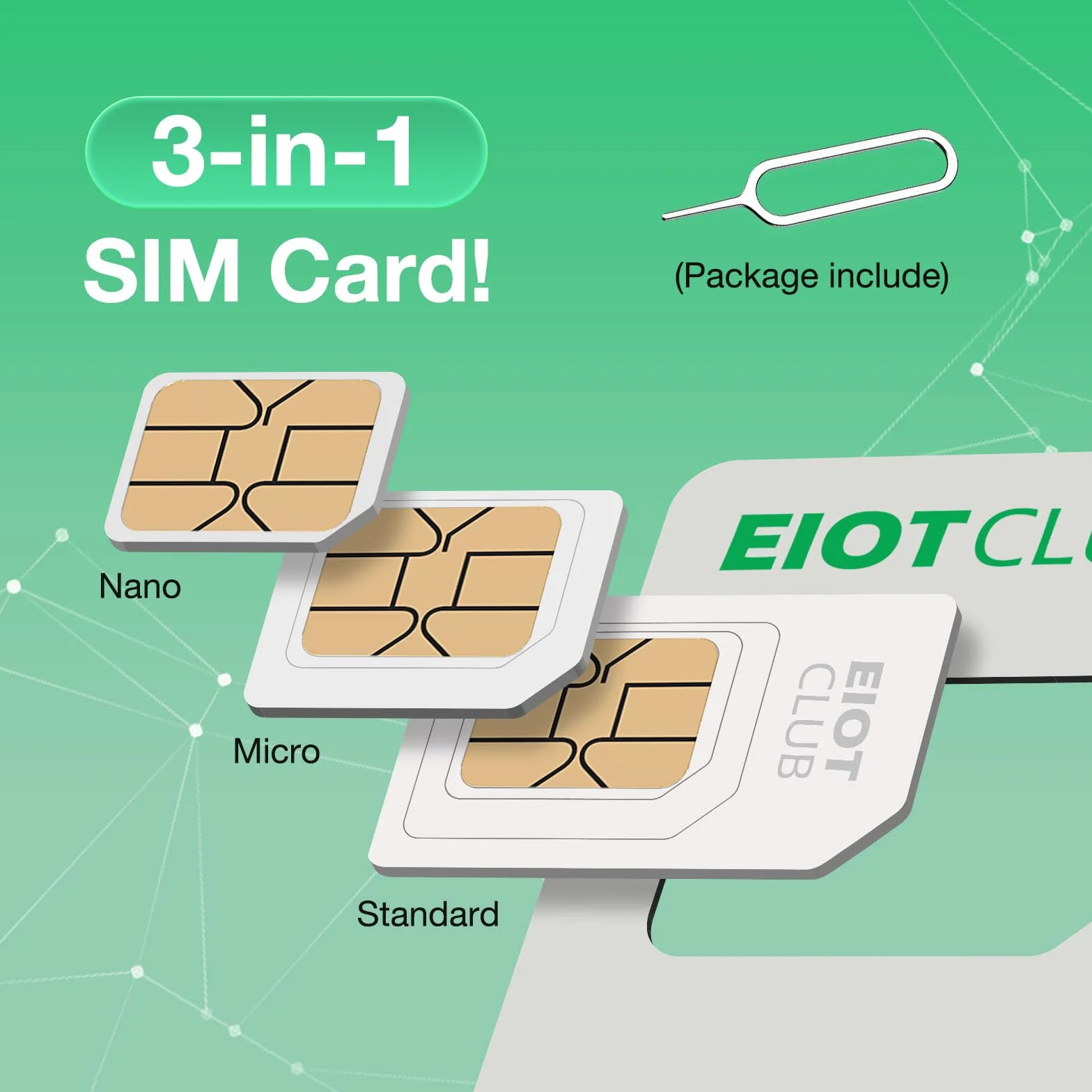 EIOTCLUB Karta SIM, 2 GB na 30 dni, zasięg w Chinach, Japonii, Korei Południowej, USA i 33 krajach europejskich, 5G, możliwość ponownego ładowania, bez umowy