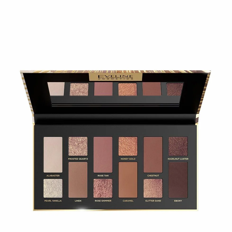 Eveline Cosmetics Variété Paleta 12 cieni do powiek, Timeless Bronze Edition - klasyczne barwy, wysoka trwałość i pigmentacja