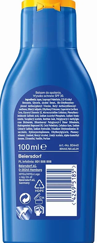 NIVEA SUN Protect & Moisture Nawilżający balsam do opalania SPF 30 100 ml