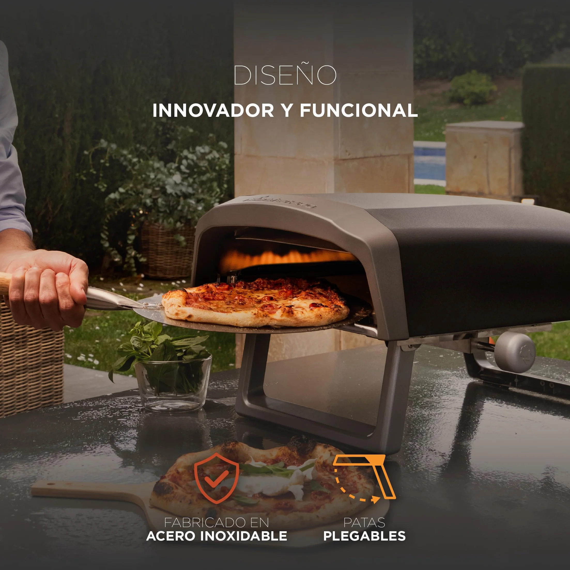 MasterPRO Napoli przenośny piekarnik do pizzy gazowej 500°C 60 sekund torba transportowa kamienna taca