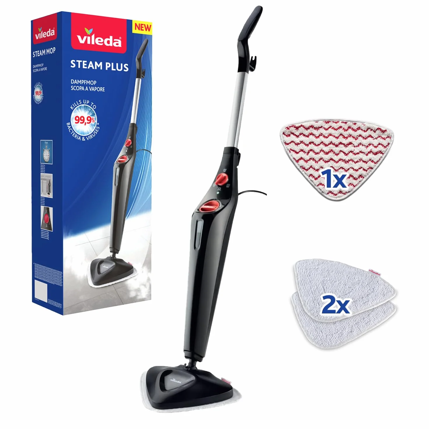 Vileda Steam PLUS Power Pad mop parowy do mycia podłóg