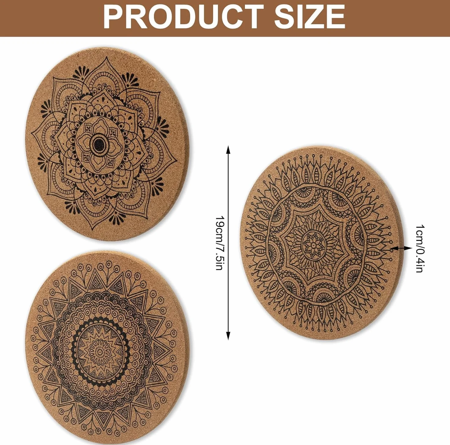 HENGBIRD Podkładki pod garnki z korka 19 cm 2 sztuki
