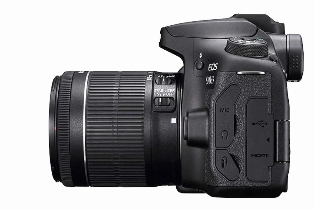 Canon EOS 90D obudowa lustrzanki (32,5 megapikseli, 7,7 cm (3"), Bluetooth, wyświetlacz Vari-Angle Touch, czujnik APS-C, 4K, Full HD, DIGIC 8, WLAN), czarna