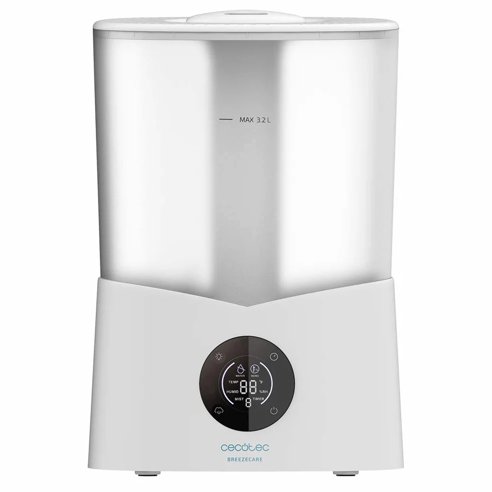 Cecotec BreezeCare 2600 nawilżacz powietrza Light Smart Timer, 25 W, 260 ml/h, 3 prędkości, pojemność 3,2 litra, pilot zdalnego sterowania, zasięg 40 m2