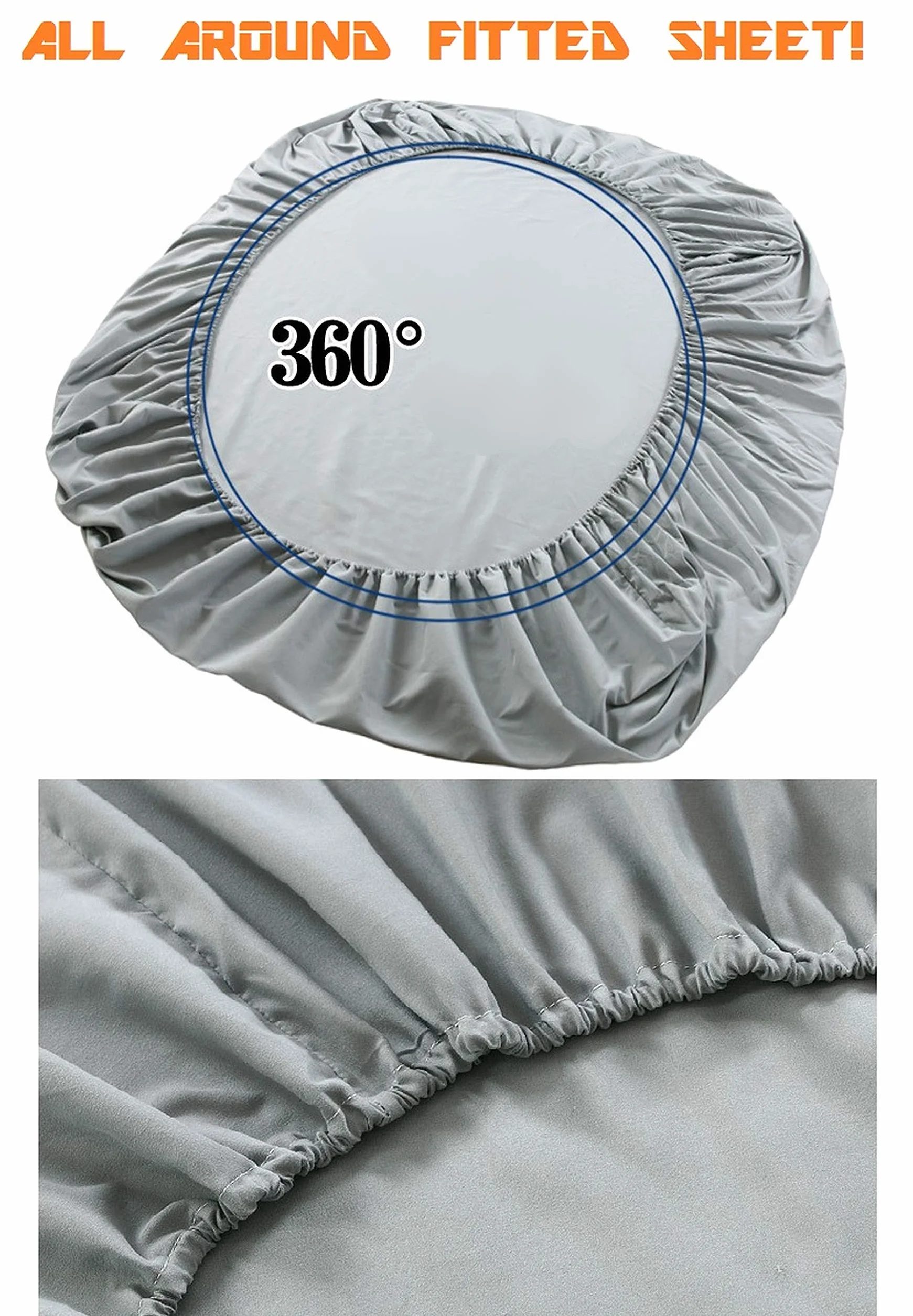 Elegant Comfort Luksusowy 6-częściowy zestaw pościeli Bloomingdale 1500 nitek mikrofibra California King czarny
