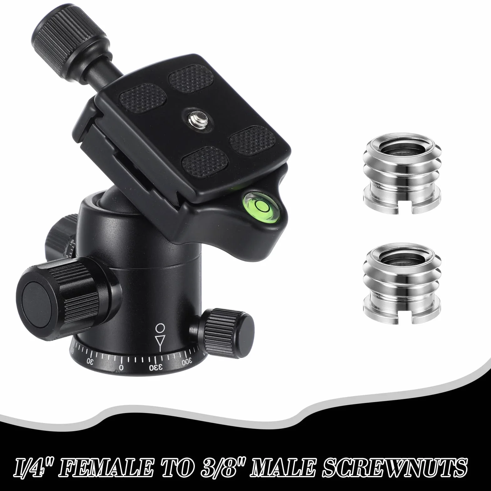 Yuanchu Adapter do statywu, 1/4 na 3/8 cala, adapter gwintowany z metalu, adapter, statyw podwójna śruba, kompatybilny ze statywem do aparatu, statywem mikrofonowym, statywem lampowym