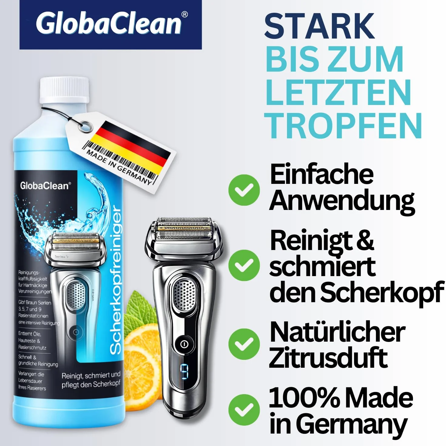 środek czyszczący do głowic - Kompatybilny z wkładami Braun Clean & Renew - Wkłady czyszczące Braun Series 9 - Środek czyszczący do głowic Braun - 1L