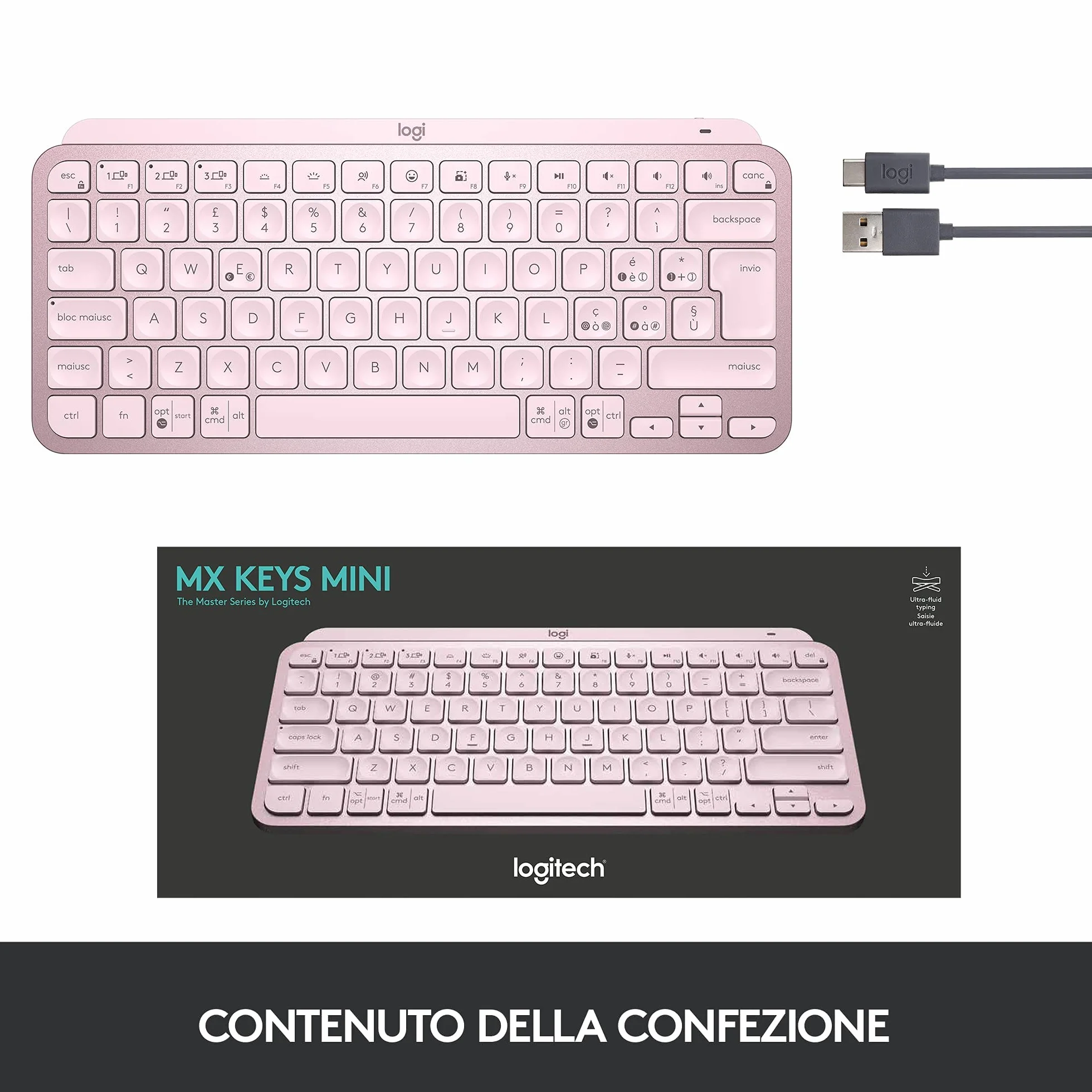 Logitech MX Keys Mini Bezprzewodowa klawiatura - ITA QWERTY