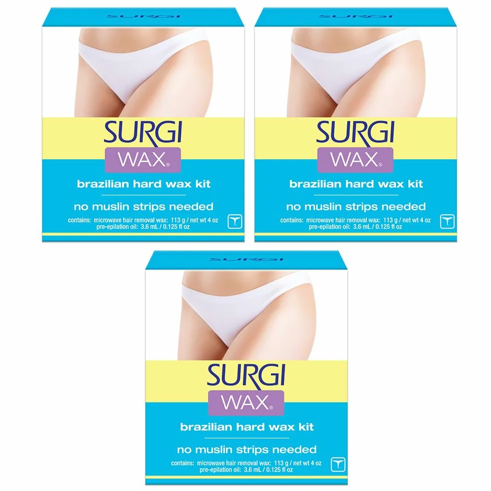 Surgi-wax Brazilian Waxing Kit For Private Parts, 4-Ounce Boxes (Pack of 3)