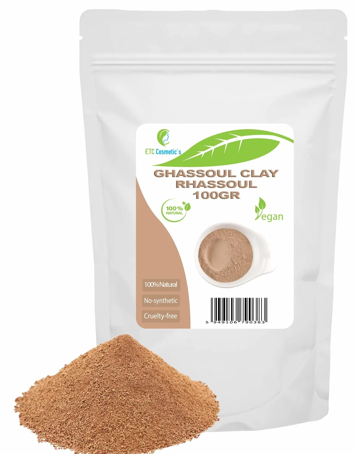 Ghassoul (odcień rassoul) 100 g - naturalny lawaton, który jest stosowany do pielęgnacji skóry i włosów do czyszczenia, peelingu i odmładzania Bardzo delikatny i uspokajający.