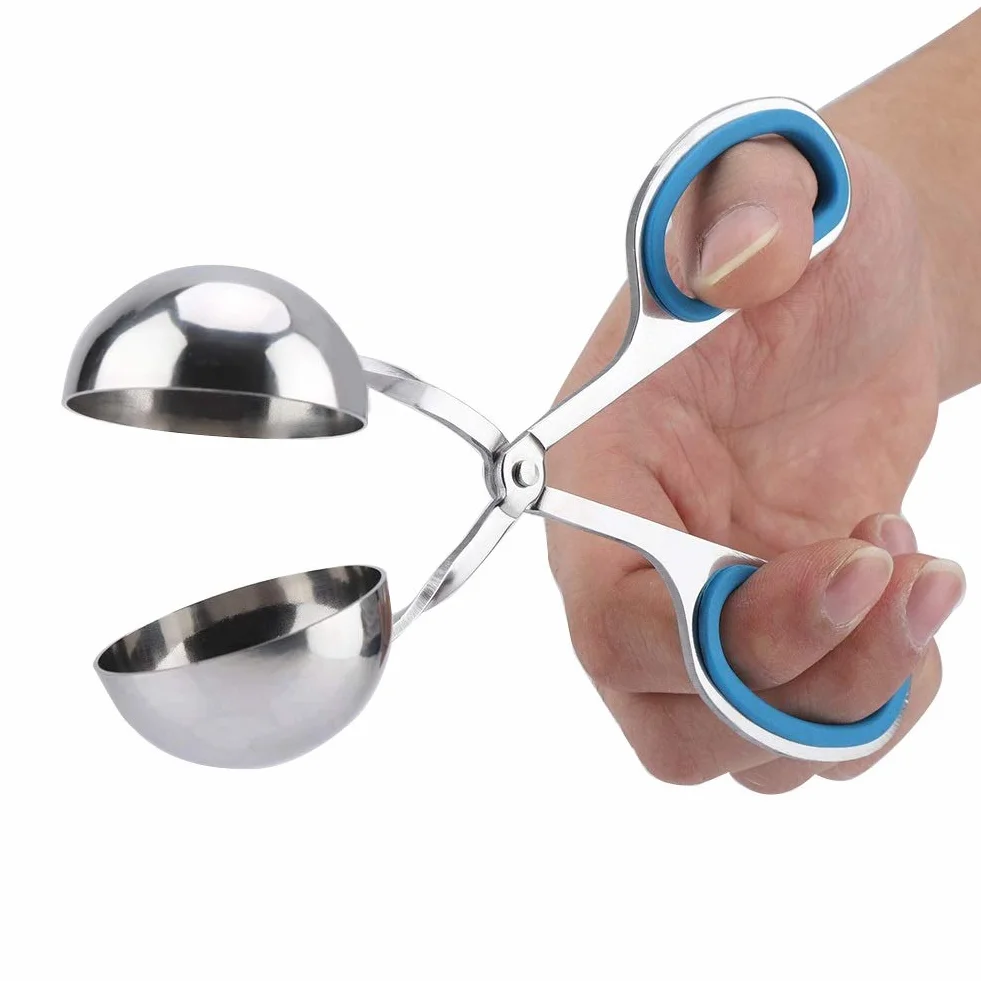 Ball Maker łopatka do mięsa ze stali nierdzewnej nieprzylepne kule do ryżu kulki klip maszyna melon baler narzędzie kuchenne (kolor: Niebieski, rozmiar: L)