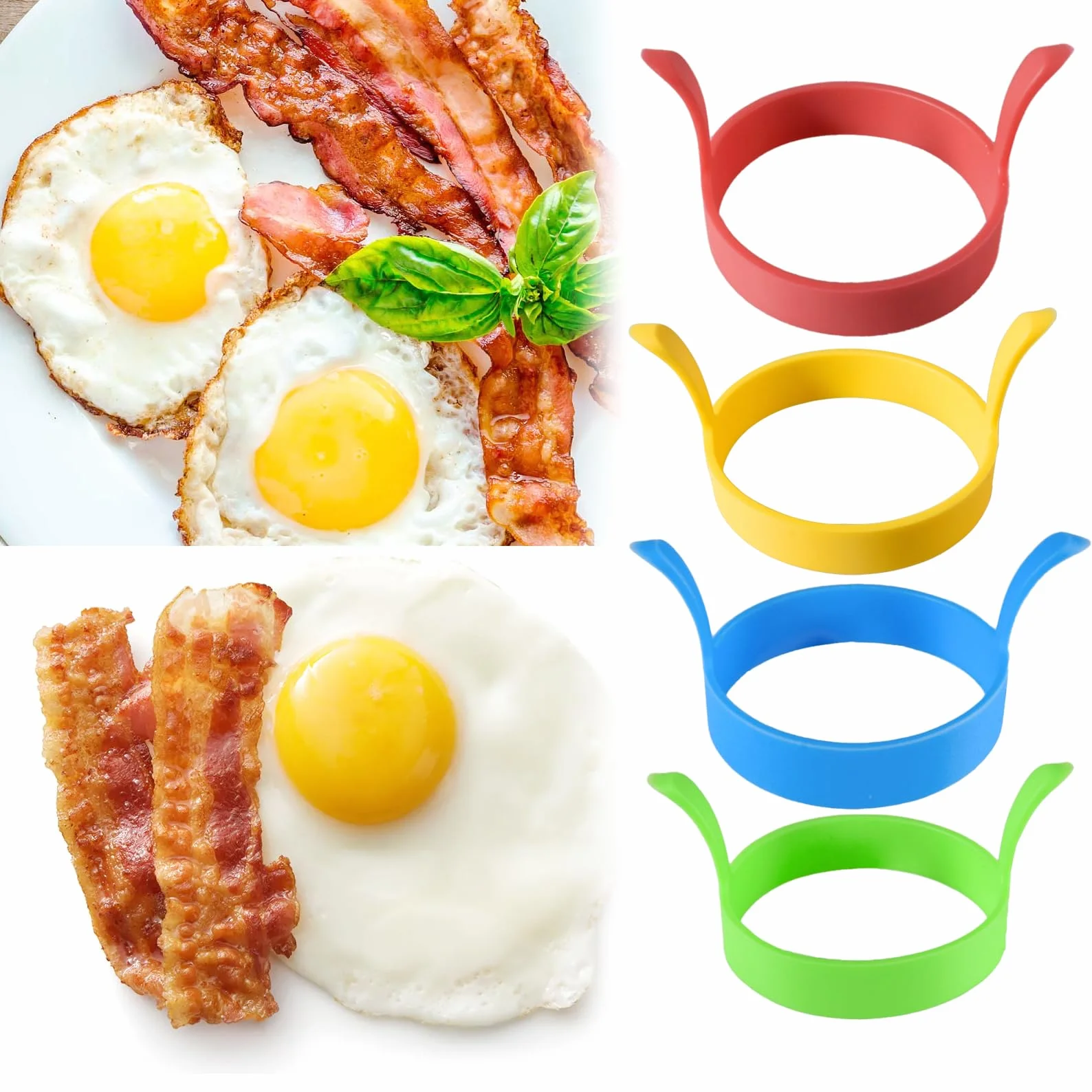 Foremki do omletów nieprzywierające z uchwytami 4 sztuki