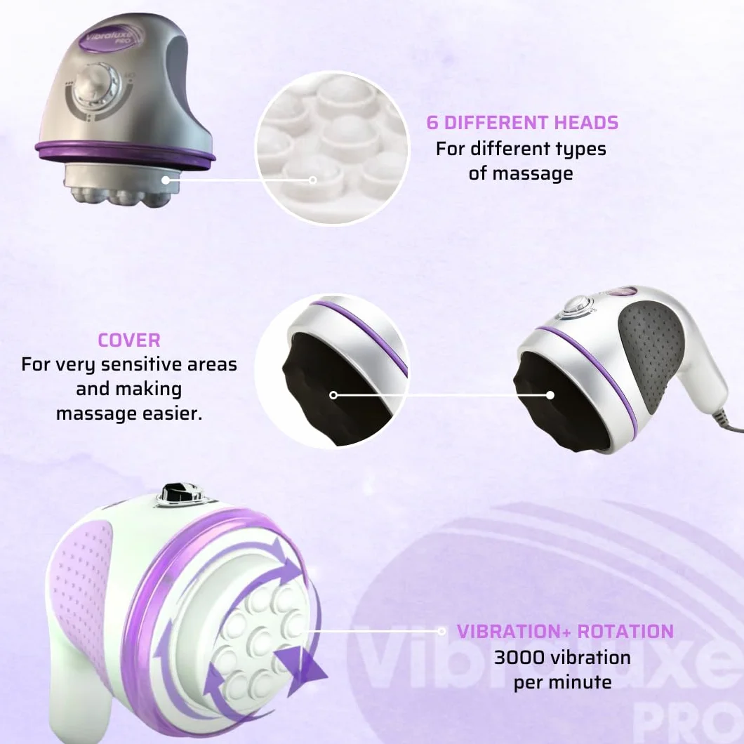 Best Direct Vibraluxe Pro Original, jak widać w TV masażer wyszczuplający, okrągła rzeźba, antycellulitowy 5 w 1 - elektryczny masażer wibracyjny, toczący się palper