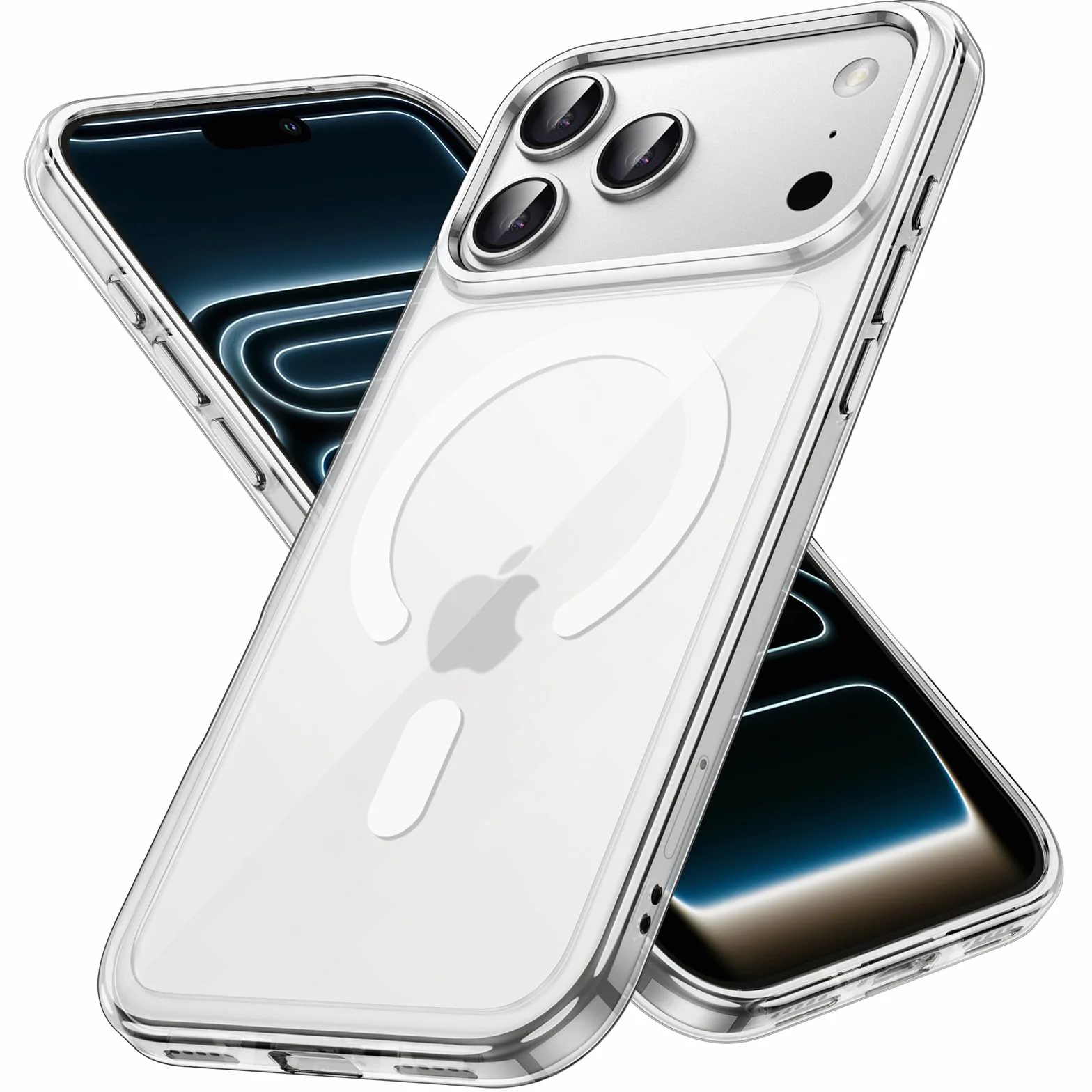 JETech Magnetyczne Etui dla iPhone 17 Pro 6,3 Cala Kompatybilne z MagSafe, Odporny na Wstrząsy Osłona Bumper Telefonu, Odporna na Zarysowania Przejaśniać Tył (Przezroczyste)