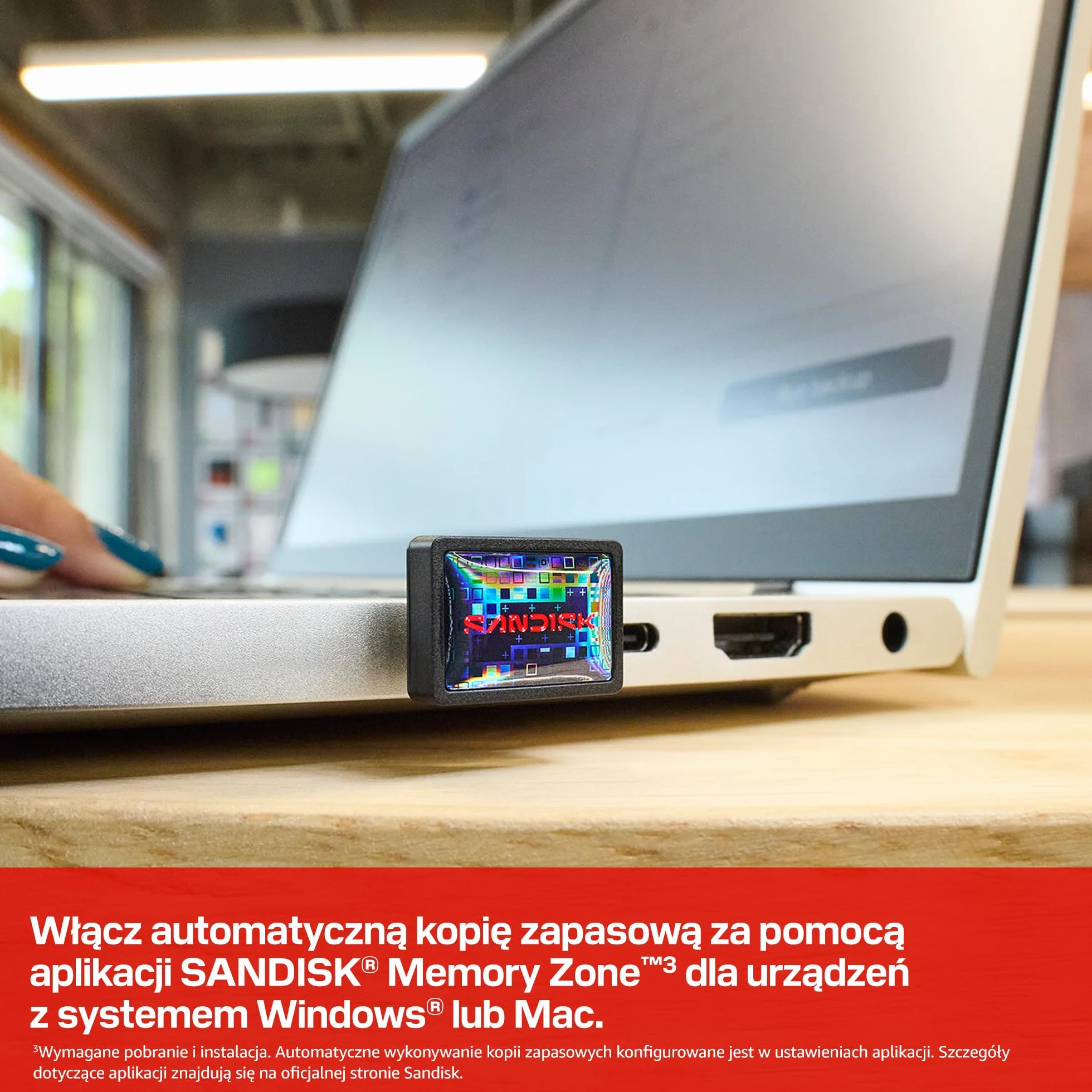 SANDISK Extreme Fit USB-C Dysk flash 512 GB (Prędkości odczytu do 400 MB/s, pamięć masowa typu plug-and-stay, aplikacji SANDISK Memory Zone)