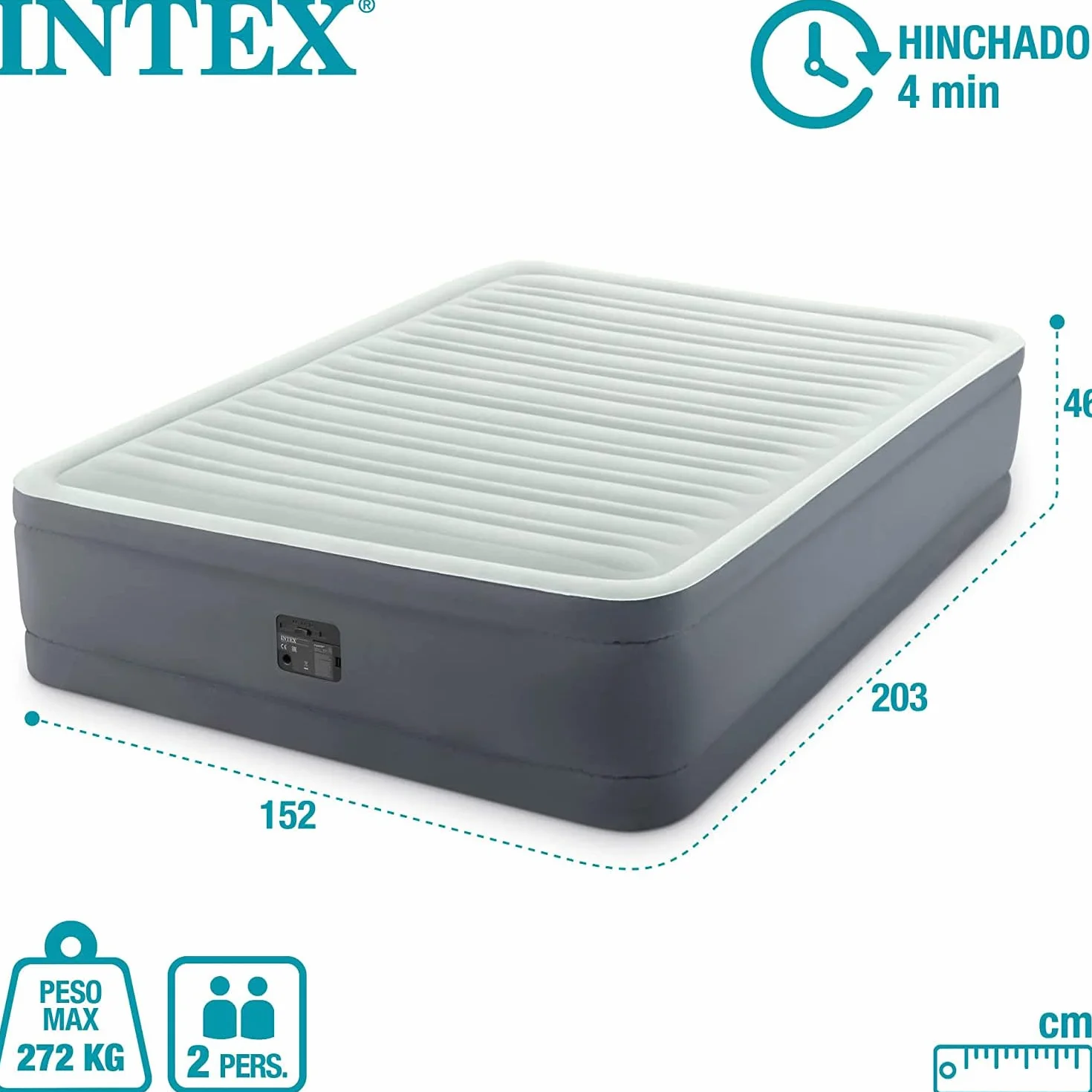 Intex 64902ND Materasso Dura-Beam PremAire Singolo Autogonfiante 99x191x46 cm