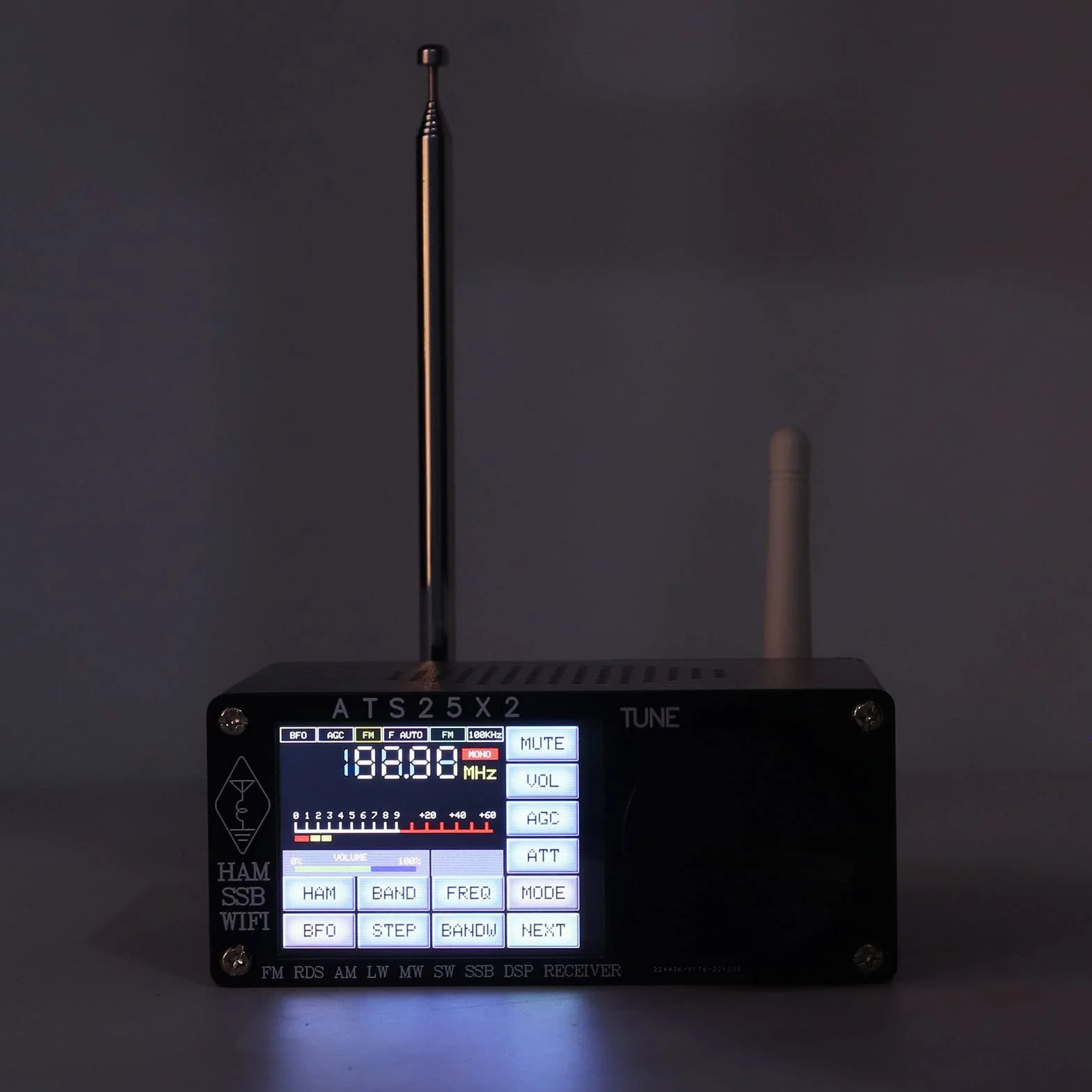 Oumefar Pełnozakresowy Odbiornik Radiowy DSP Krótkofalówka Wiele Trybów ze Skanowaniem Widma ATS25X2 FM LW Przenośny Ręczny Rejestrator Radiowy