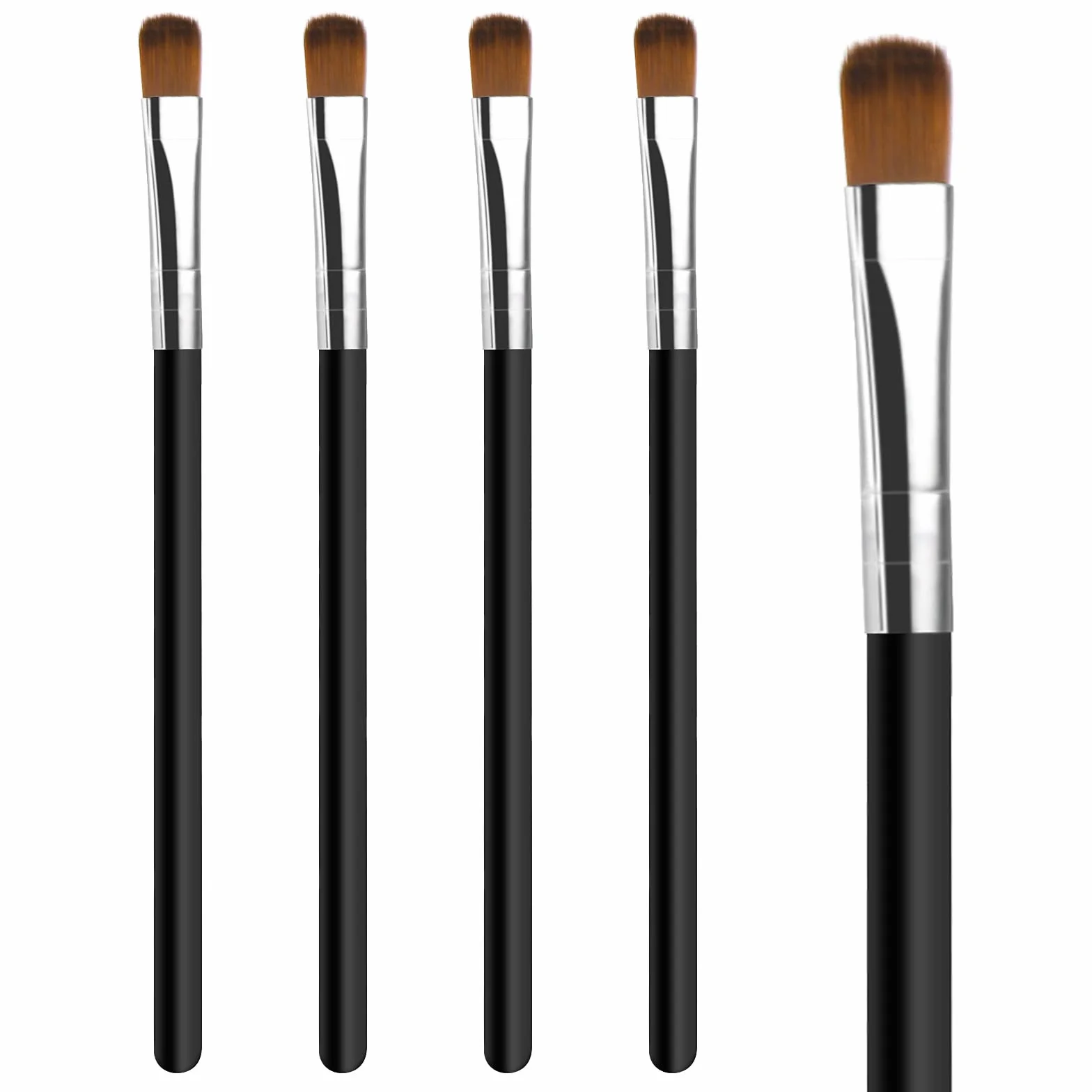 WLLHYF 5 sztuk Zestaw pędzli do brwi Eyeliner Pędzle do makijażu oczu Profesjonalny Ultra cienki cień do powiek Miękkie włosie Pędzle Narzędzia do cieni do powiek dla kobiet Dziewczyn