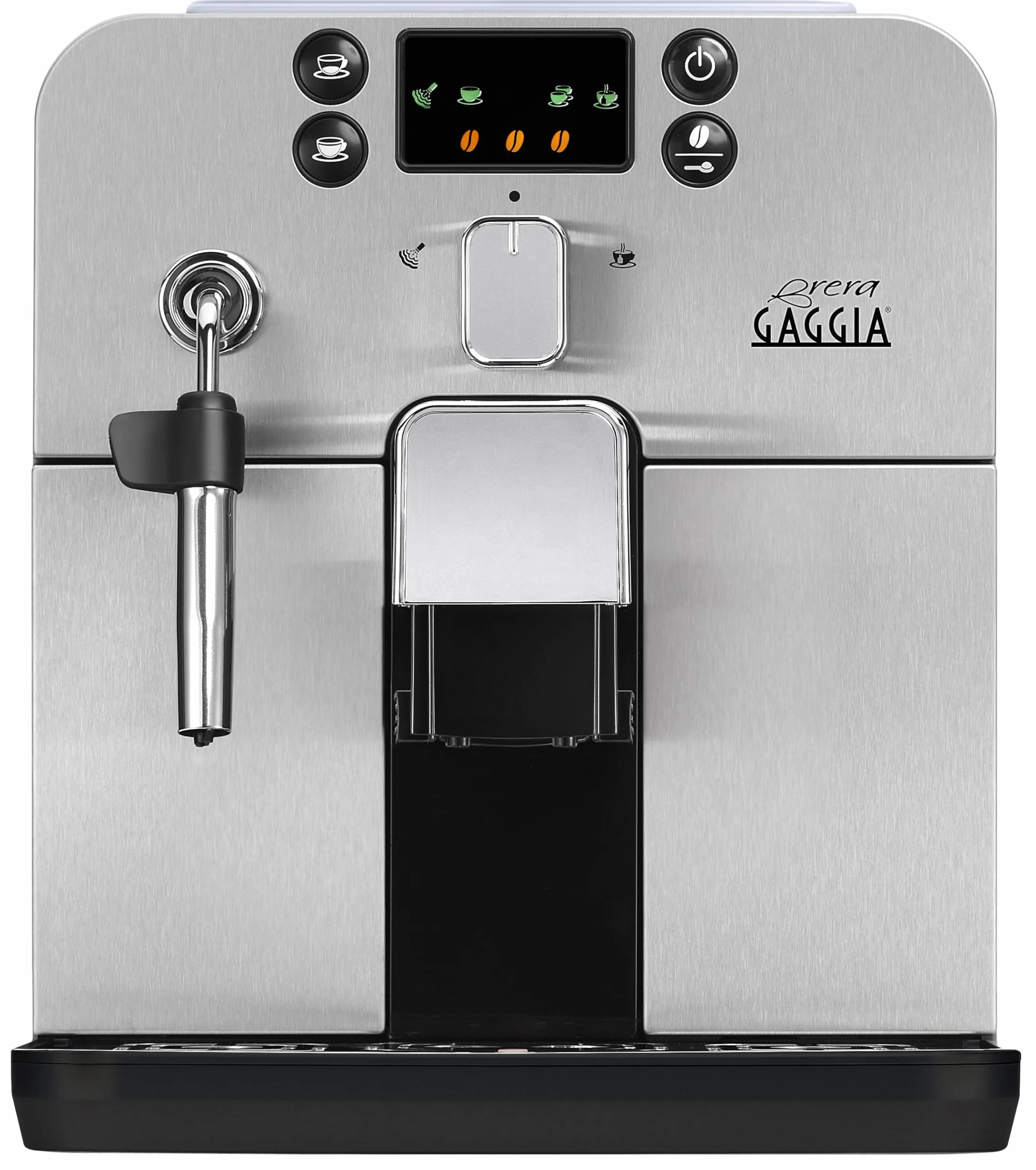 Gaggia RI9305/11 Brera – w pełni automatyczny ekspres do kawy, do espresso i cappuccino, ziaren kawy lub mielonej, 1400 W, srebrny/czarny, 100% Made in Italy