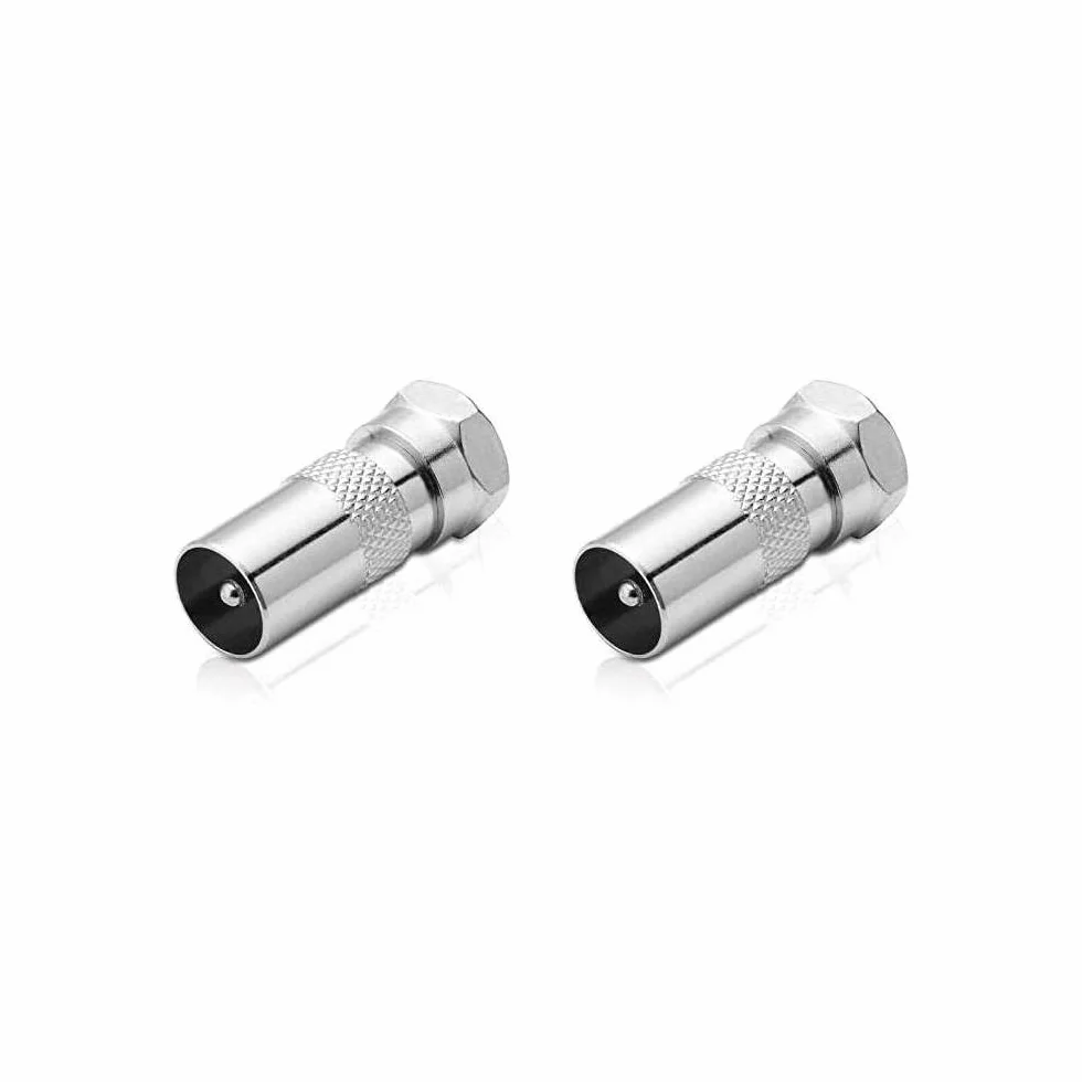 conecto SA-CC50829-SET2 adapter antenowy, wtyczka F na wtyczkę IEC, adapter do podłączenia złączy IEC ze złączami satelitarnymi, zestaw 2 szt