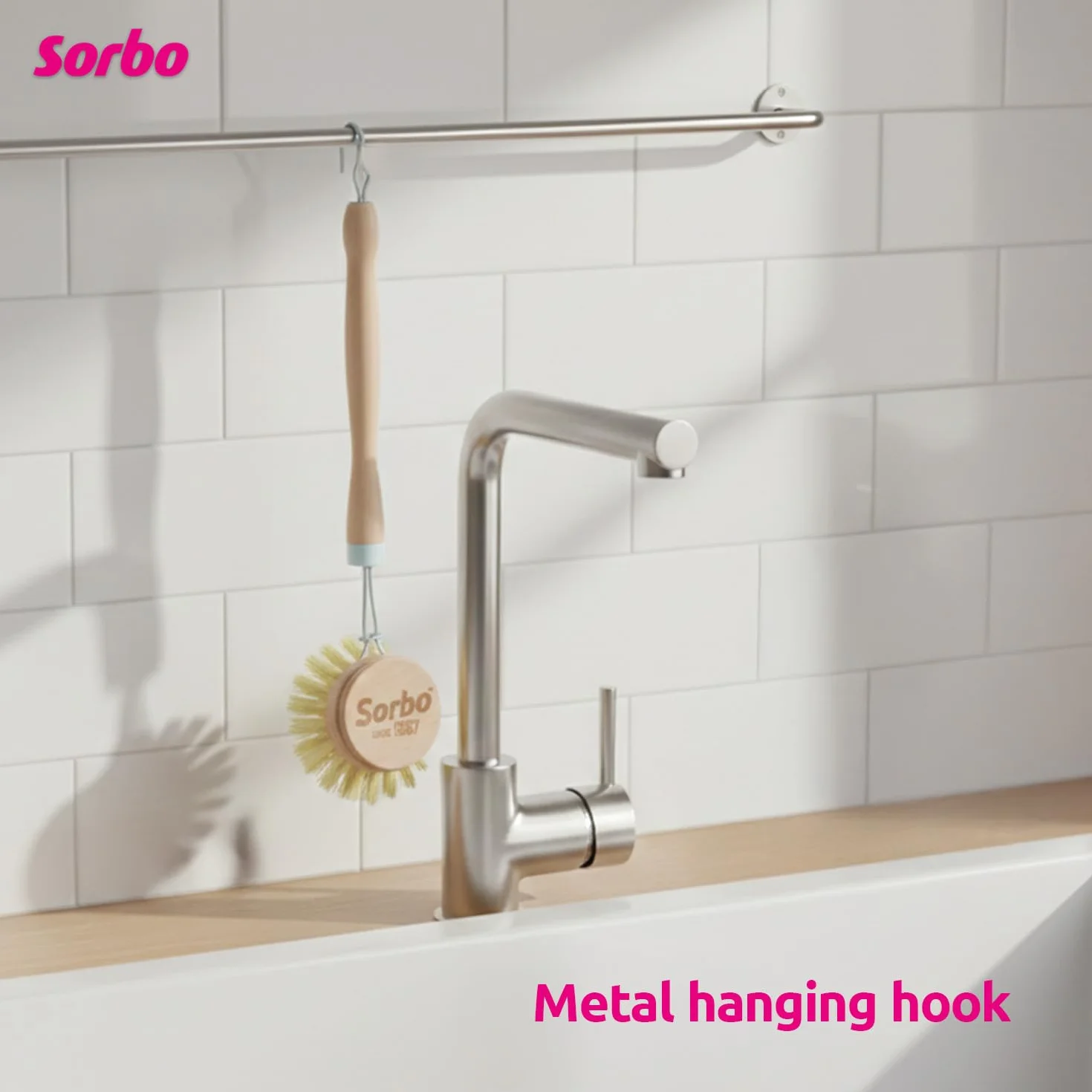 Sorbo Washing Brush Wood 26 cm