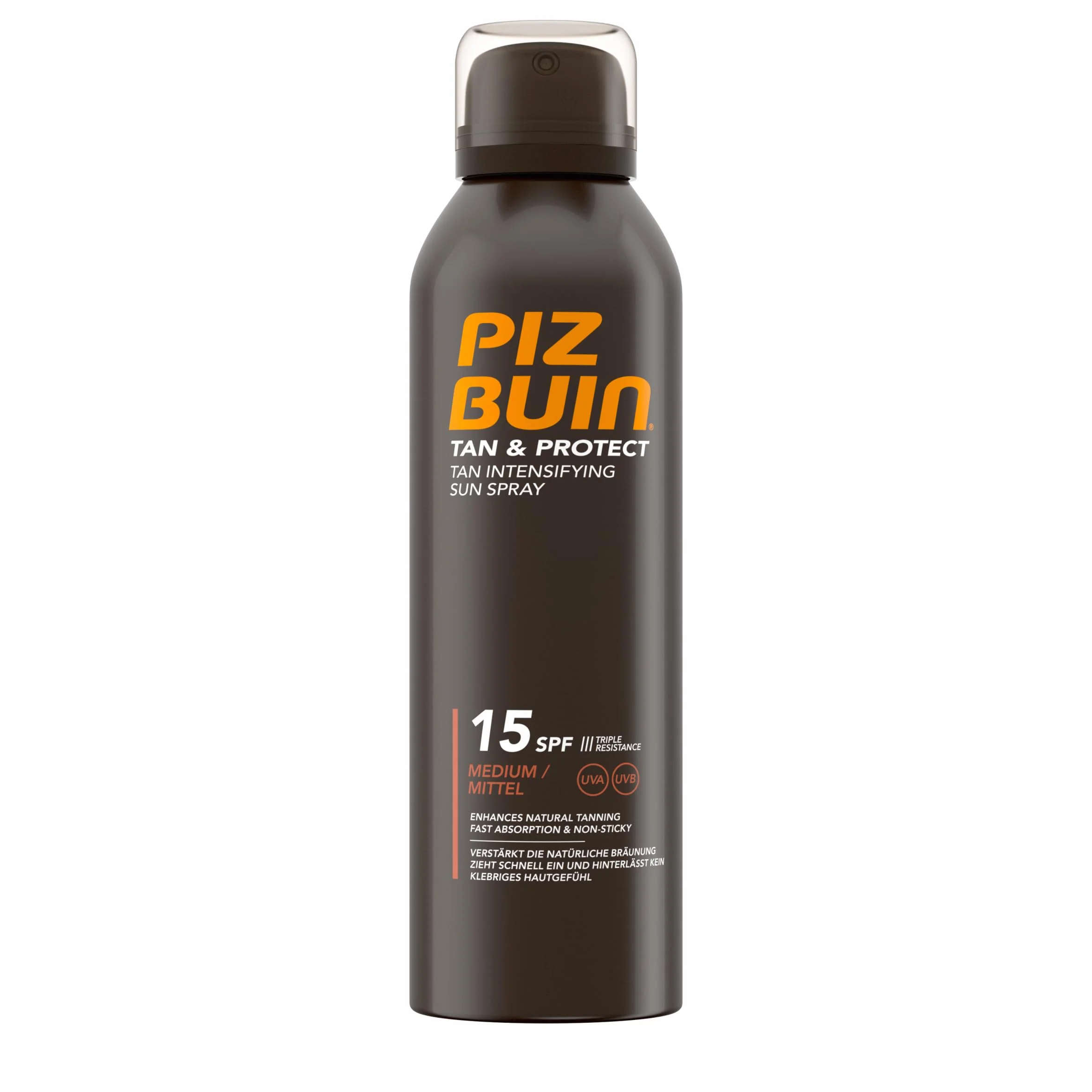 Piz Buin Tan & Protect Tan Intensifying Sun Spray SPF 15, szybko się wchłania, przyspieszający opaleniznę, spray przeciwsłoneczny z ochroną przeciwsłoneczną (1 x 150 ml)