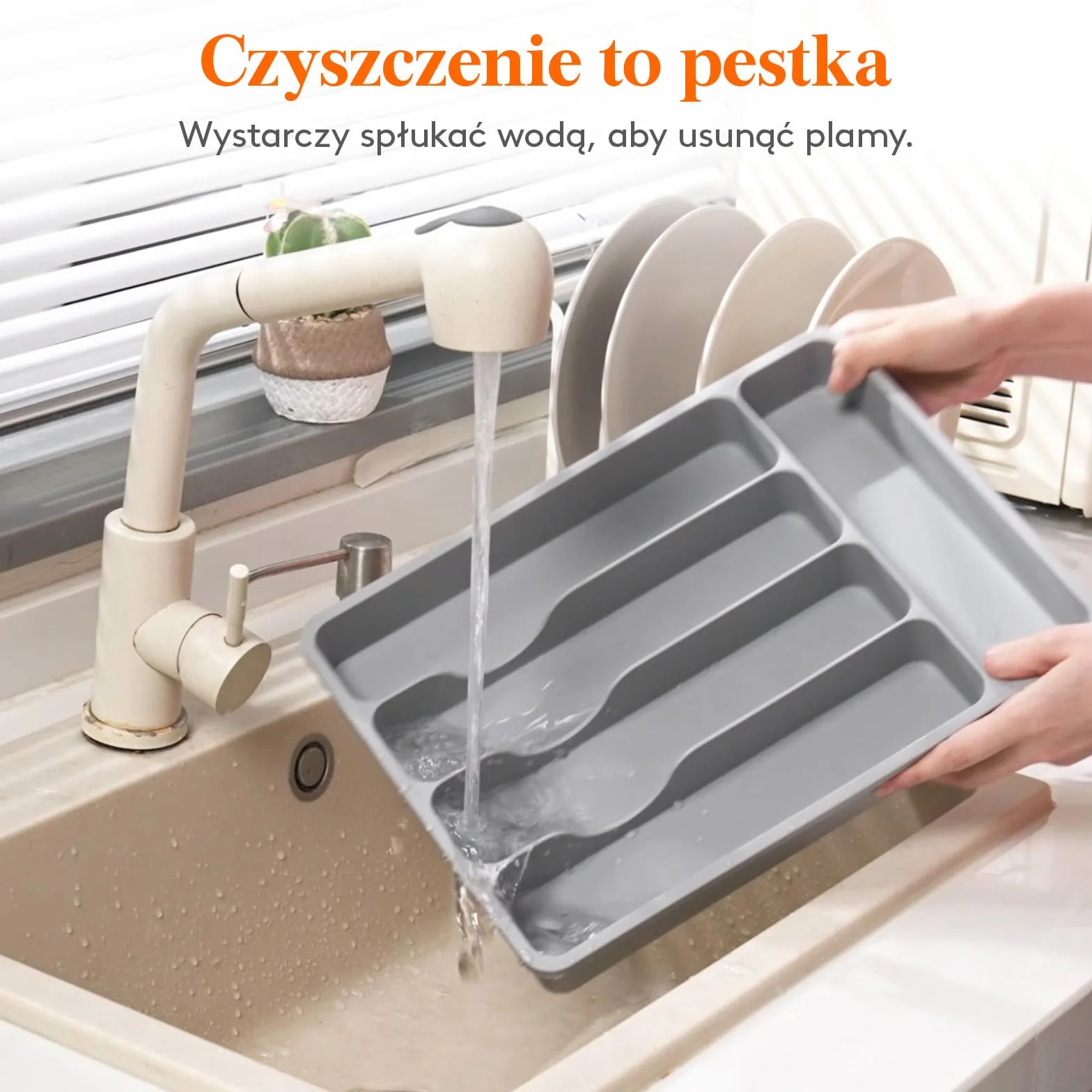 Lifewit Pojemnik na Sztućce do Szuflad 5 Przegródek Organizer Kuchenny z Tworzywa Sztucznego