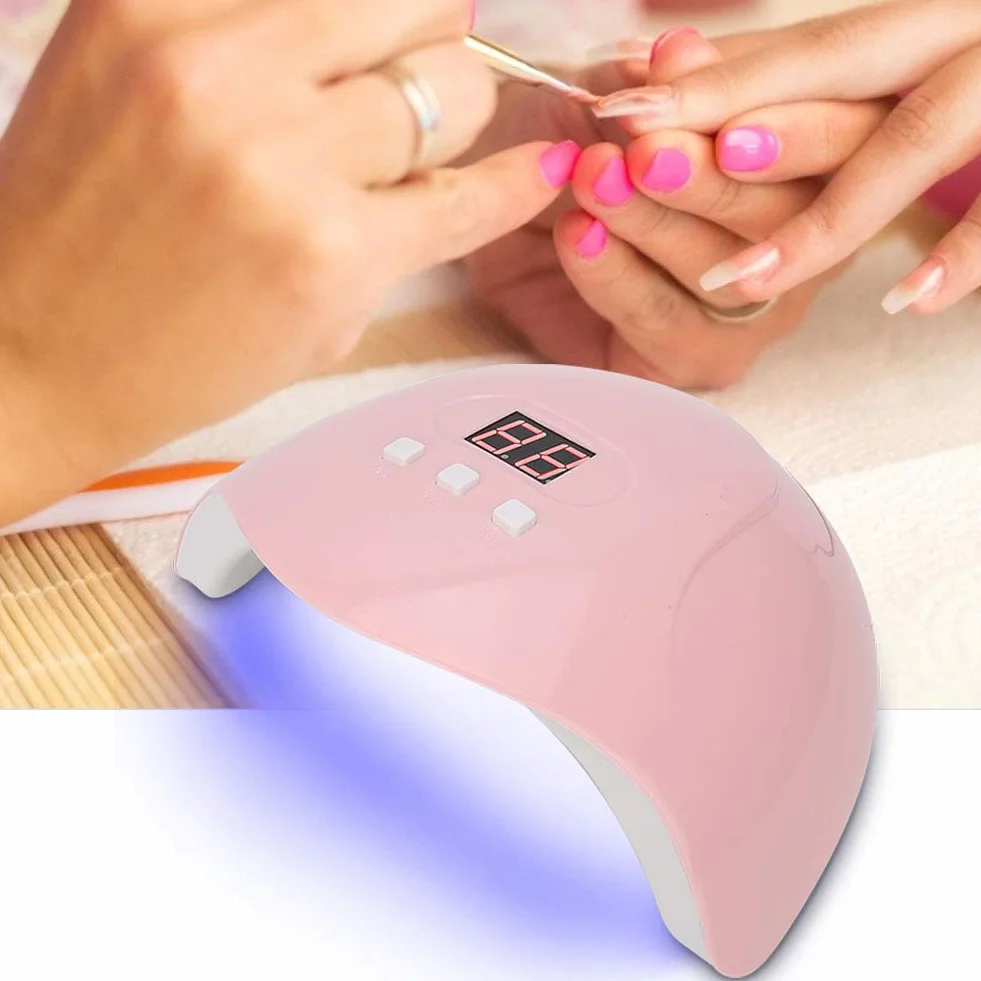UV LED lamp for nails, nail dryer 54 W yellow nail polish hardening UV LED professional manicure tool with timer 30/60/90 s