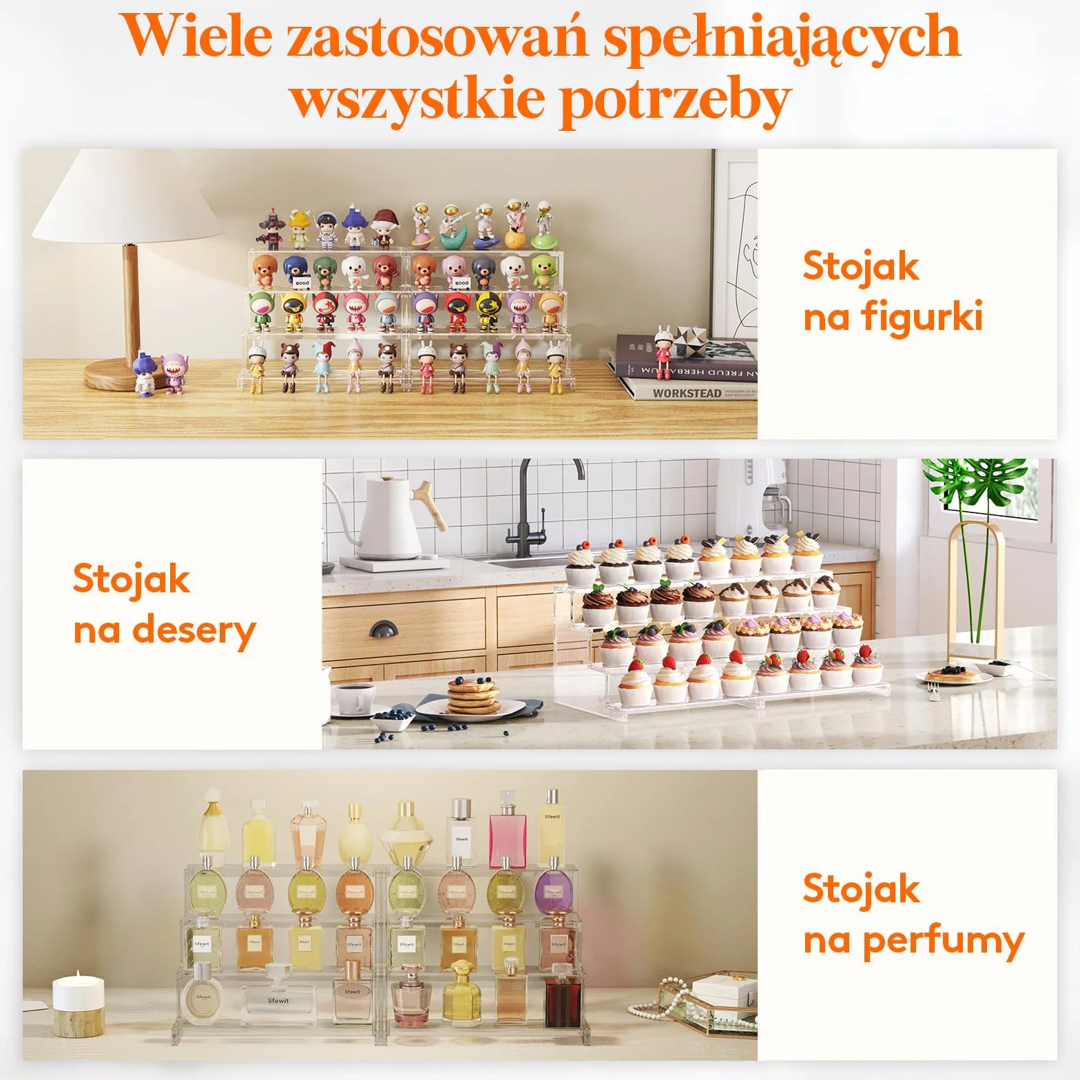 Lifewit 2 sztuki 30,5 cm akrylowy wyświetlacz do bufetów