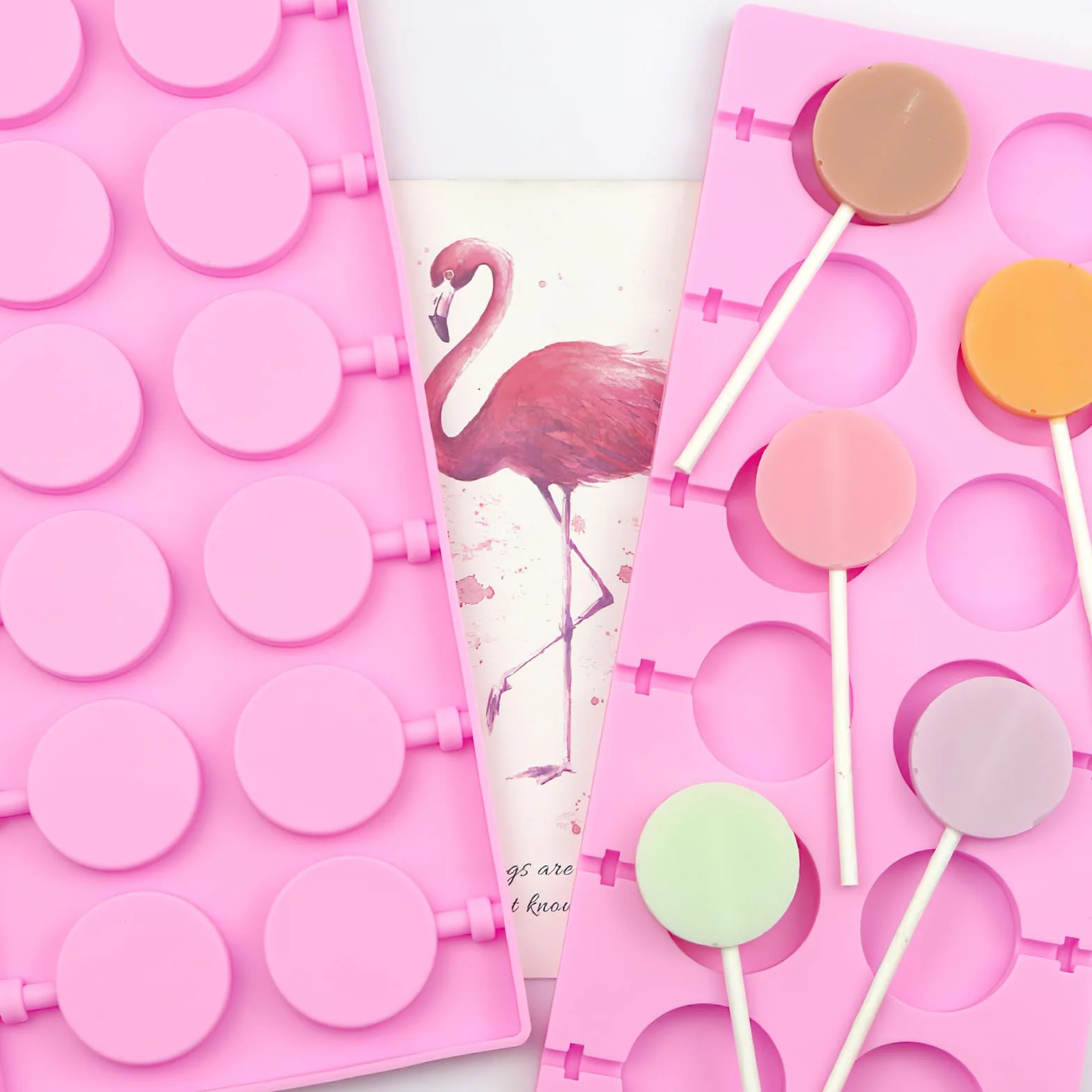 2 sztuki silikonowe foremki do lizaków, foremki do lizaków Cake Pop Sticks, okrągłe foremki do kostek lodu, silikonowe foremki do pieczenia, nieprzywierające, łatwe do wyjmowania, do ciast, słodyczy