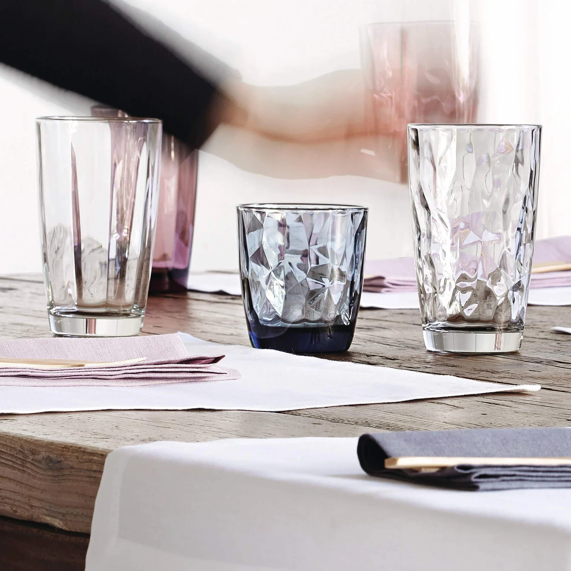 Bormioli Rocco Zestaw 3 szklanek Diamond niebieski