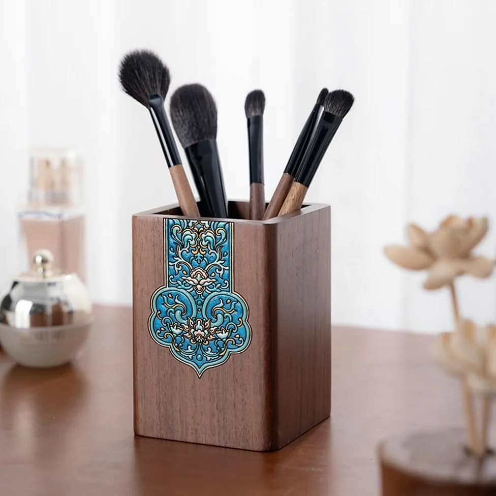 Organizer na pędzle do makijażu, uchwyt na pędzle do makijażu w stylu vintage do toaletki, blat łazienkowy, uchwyty na szczoteczki do zębów, uchwyt na długopis do przechowywania na biurku