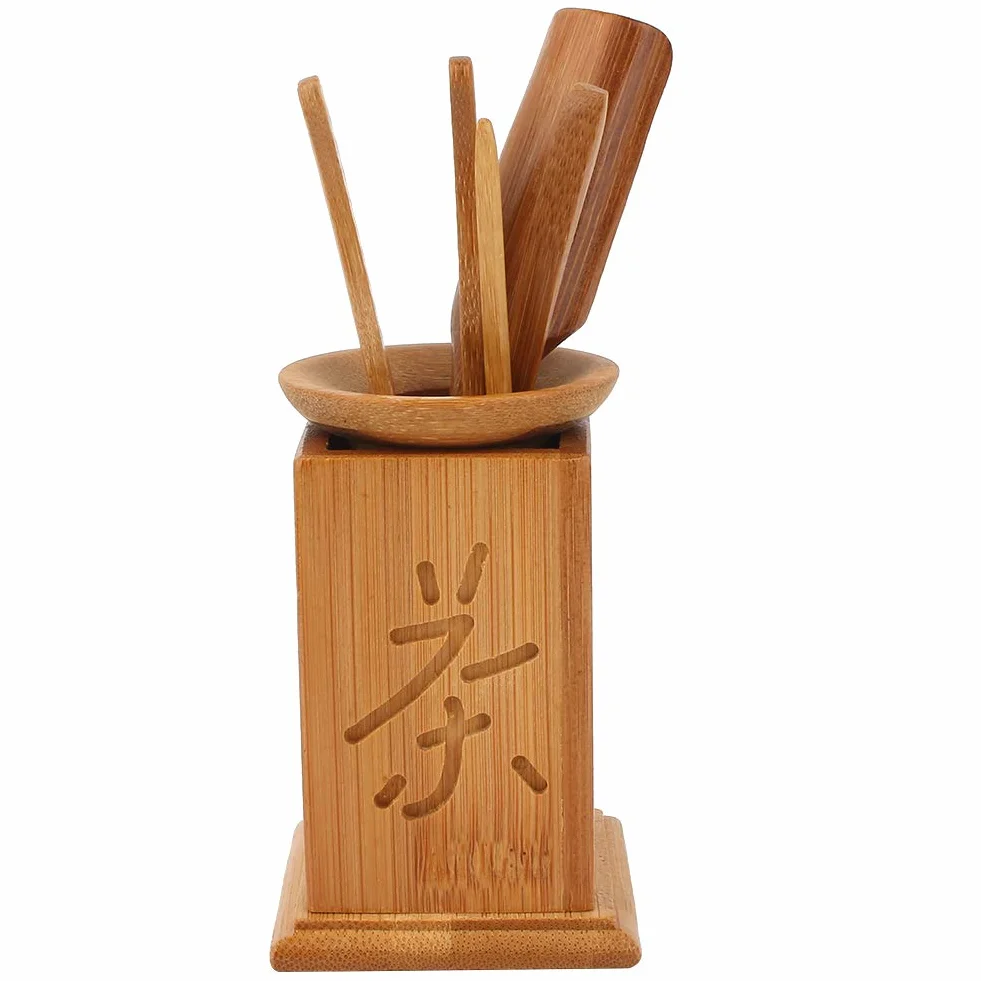 Zestawy do herbaty Sześć zestawów z naturalnego bambusa Ceremonia herbaty Trąbka Nowy zestaw do herbaty Kung Fu Akcesoria do herbaty Łyżeczka do herbaty Łyżeczka do herbaty Klips do herbaty Nastolatka Igła Wiaderko na herbatę Wycieki herbaty Opakowania wi